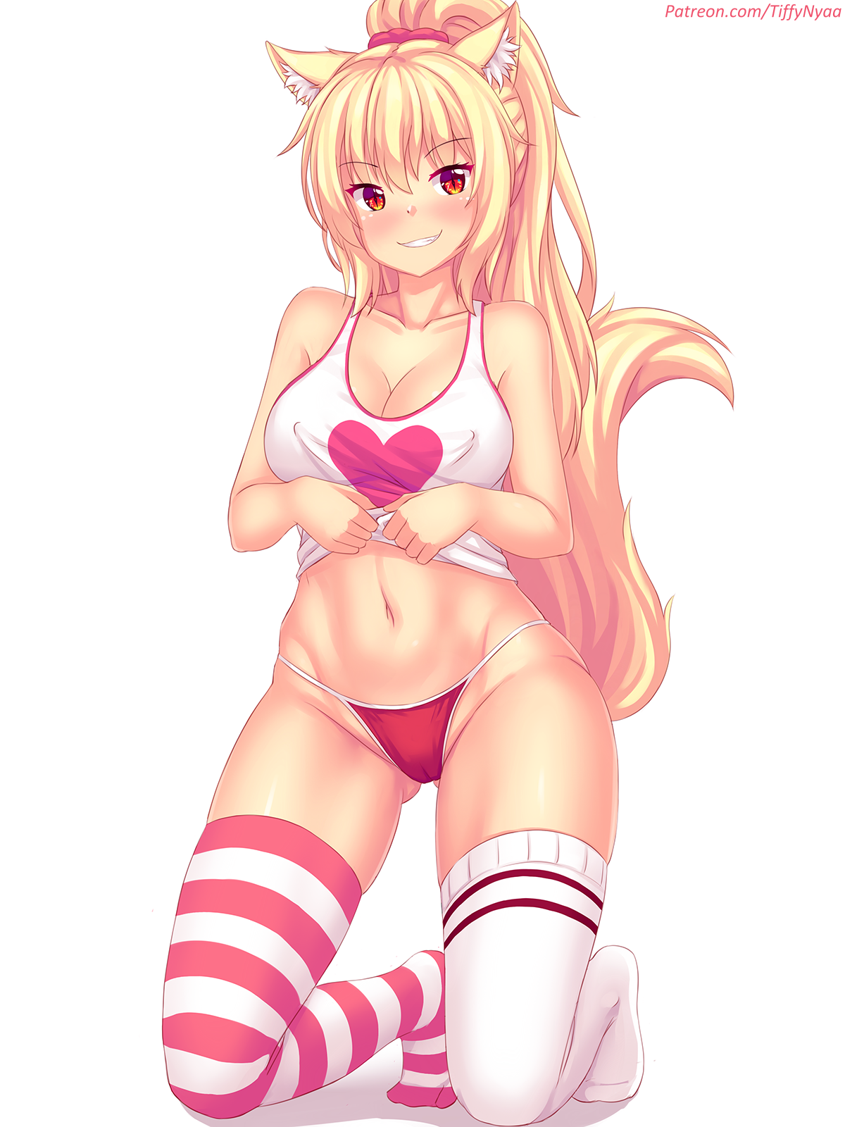 Tiffy - NSFW, Anime, Pantsu, Anime art, Original character, Animal ears, Tiffy, Tail, Neko