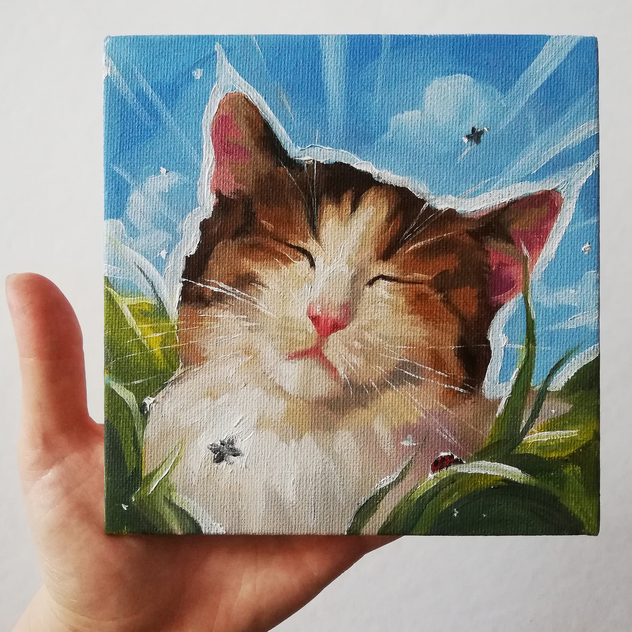 Cats with oil - My, cat, Painting, Oil painting, Longpost