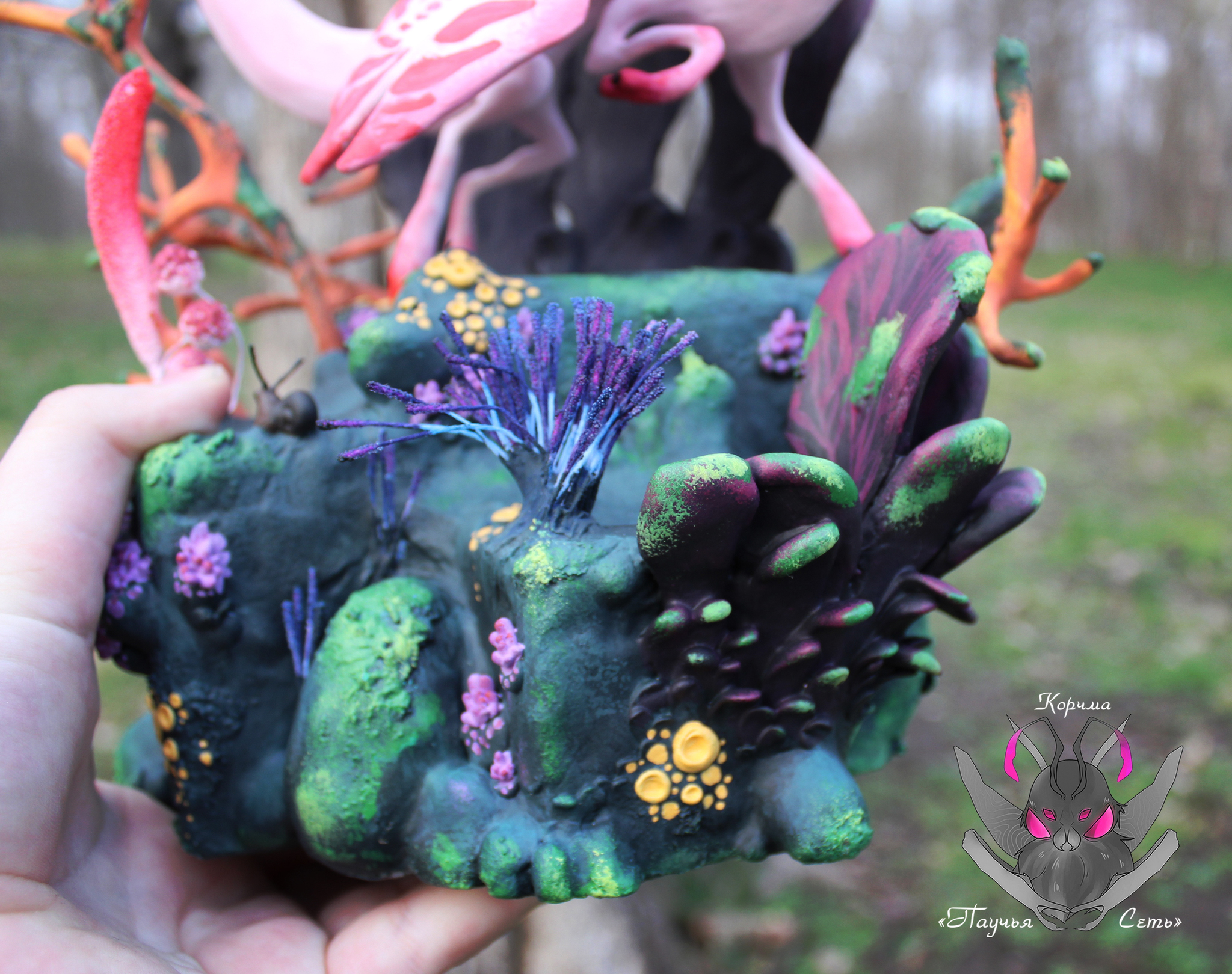 Axolotl Reef - My, The Dragon, Handmade, Axolotl, Polymer clay, Needlework with process, Creation, Concept, Sculpture, Longpost