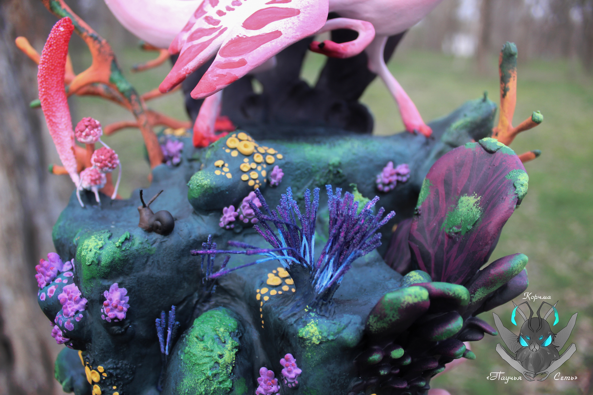 Axolotl Reef - My, The Dragon, Handmade, Axolotl, Polymer clay, Needlework with process, Creation, Concept, Sculpture, Longpost