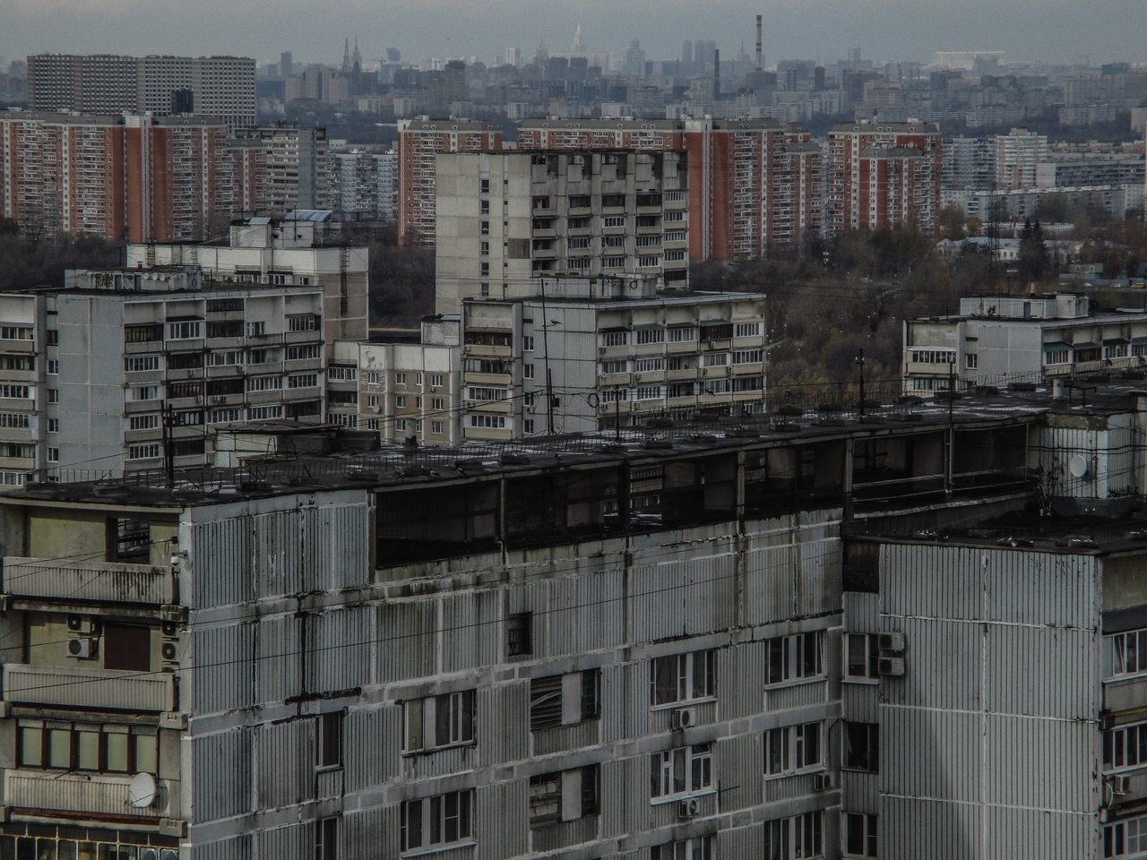 Московские спальные районы. Панельное домостроение.