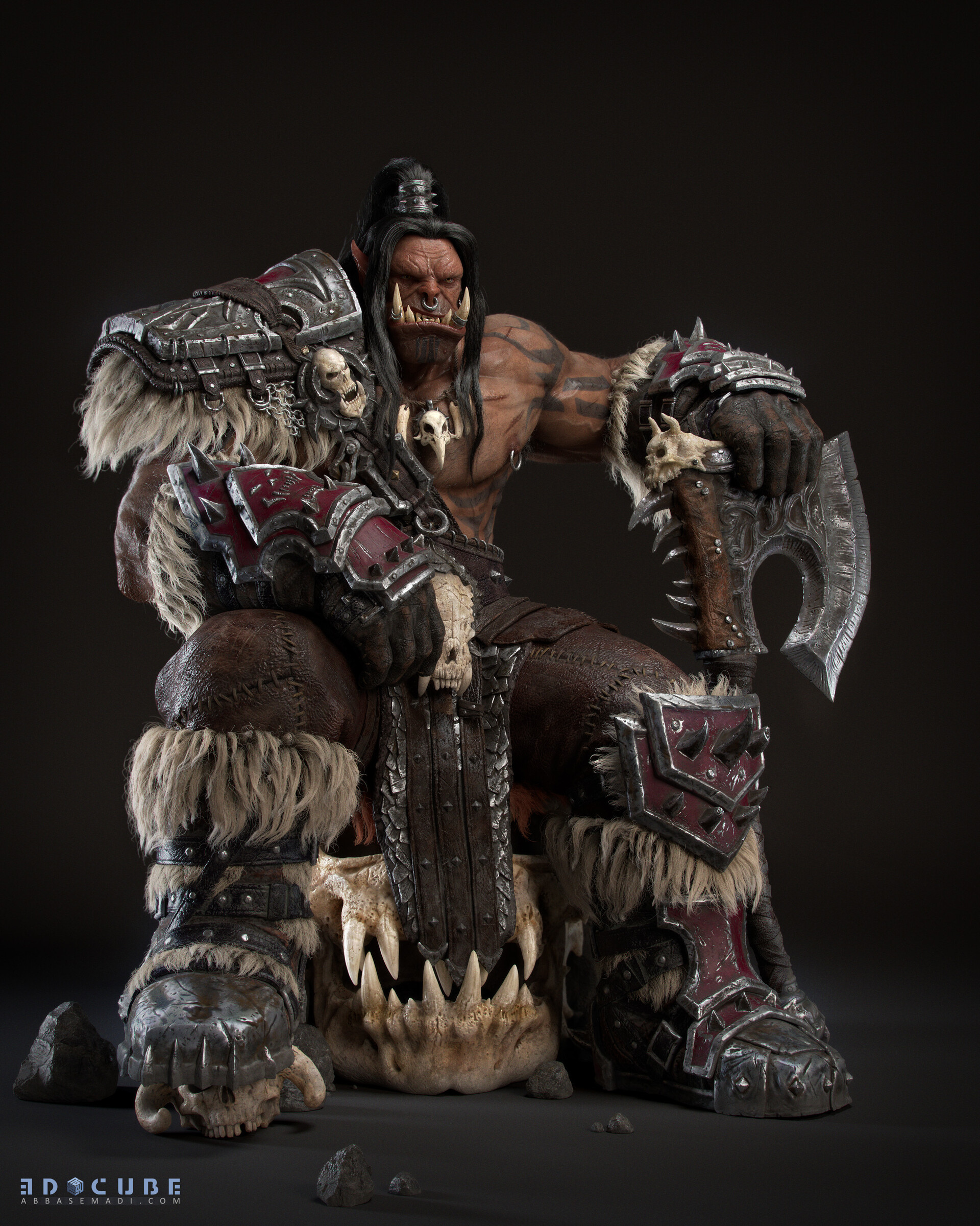 Hellscream - Art, Fan art, Draenor, Grommash Hell's Creek, Orcs, 3D, World of warcraft, Longpost