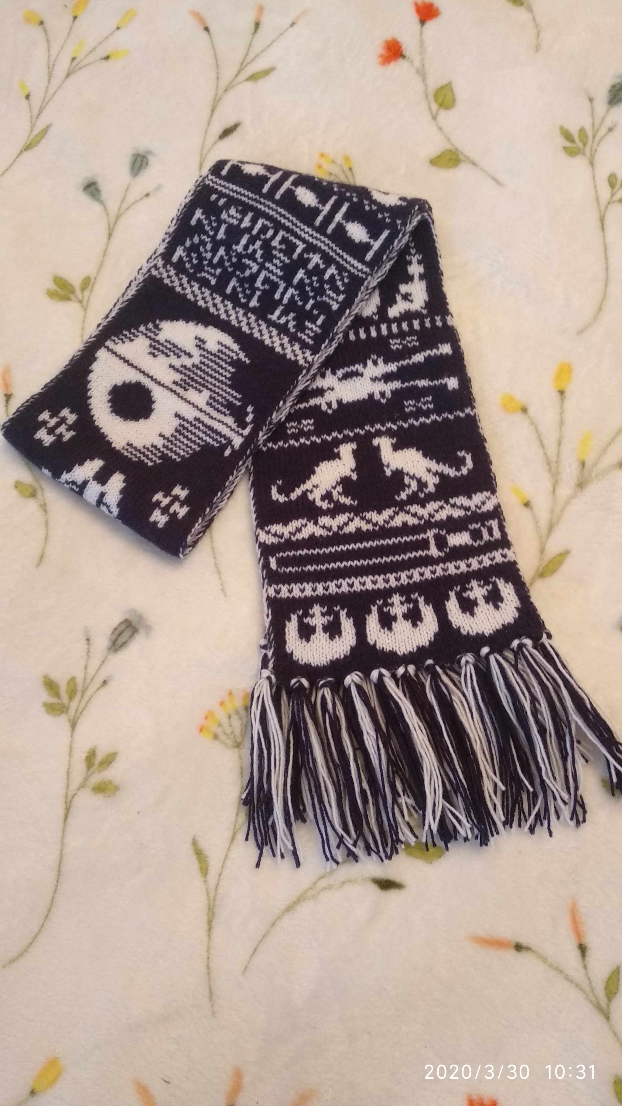 Scarf Star Wars - My, Knitting, Scarf, Star Wars, Needlework without process, Longpost