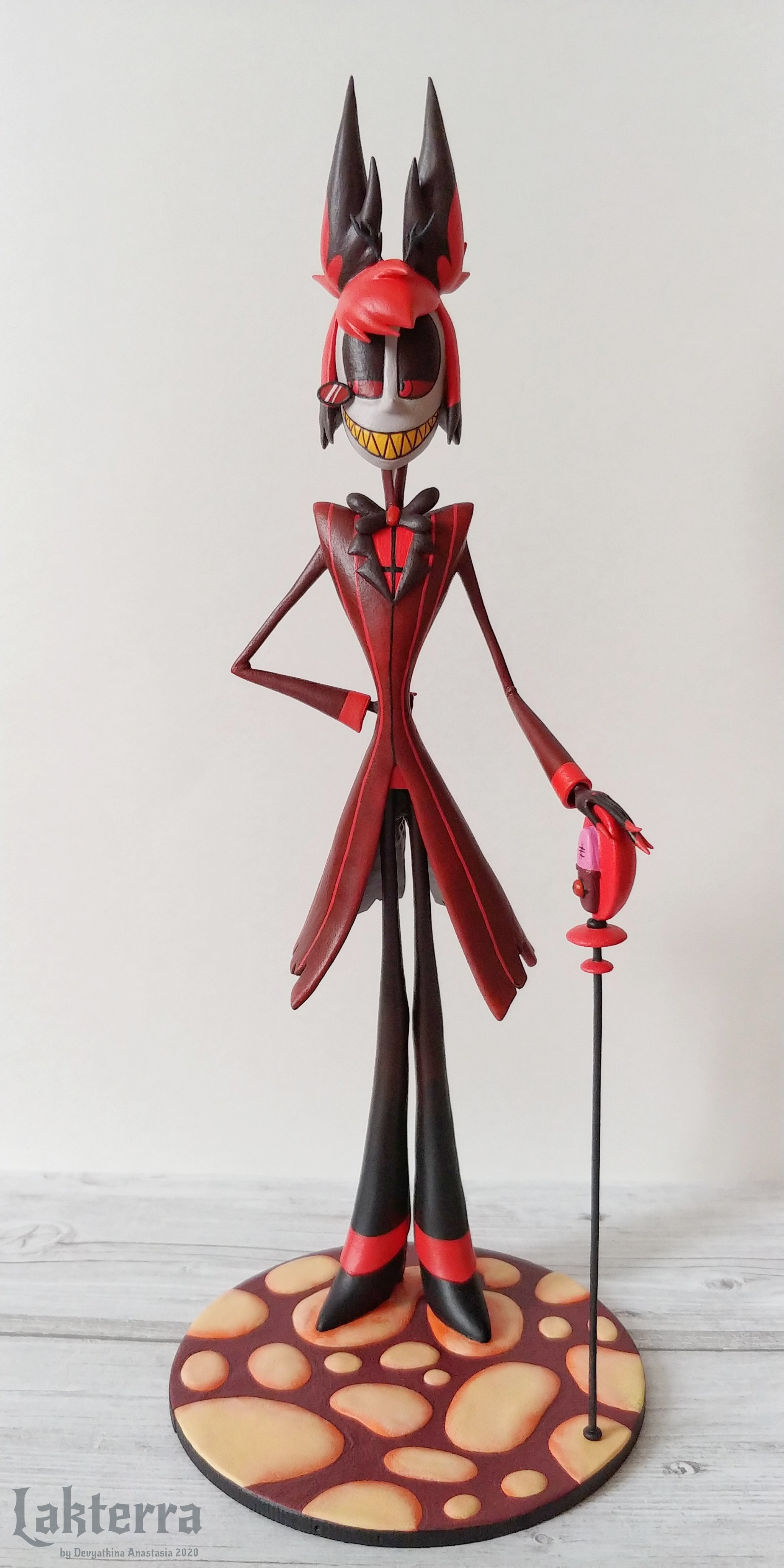 Alastor - My, Longpost, Needlework with process, Velvet plastic, Handmade, Hazbin Hotel, Alastor