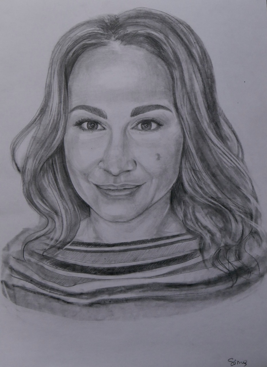 Portrait from photo - My, Portrait, Beautiful girl, Pencil drawing