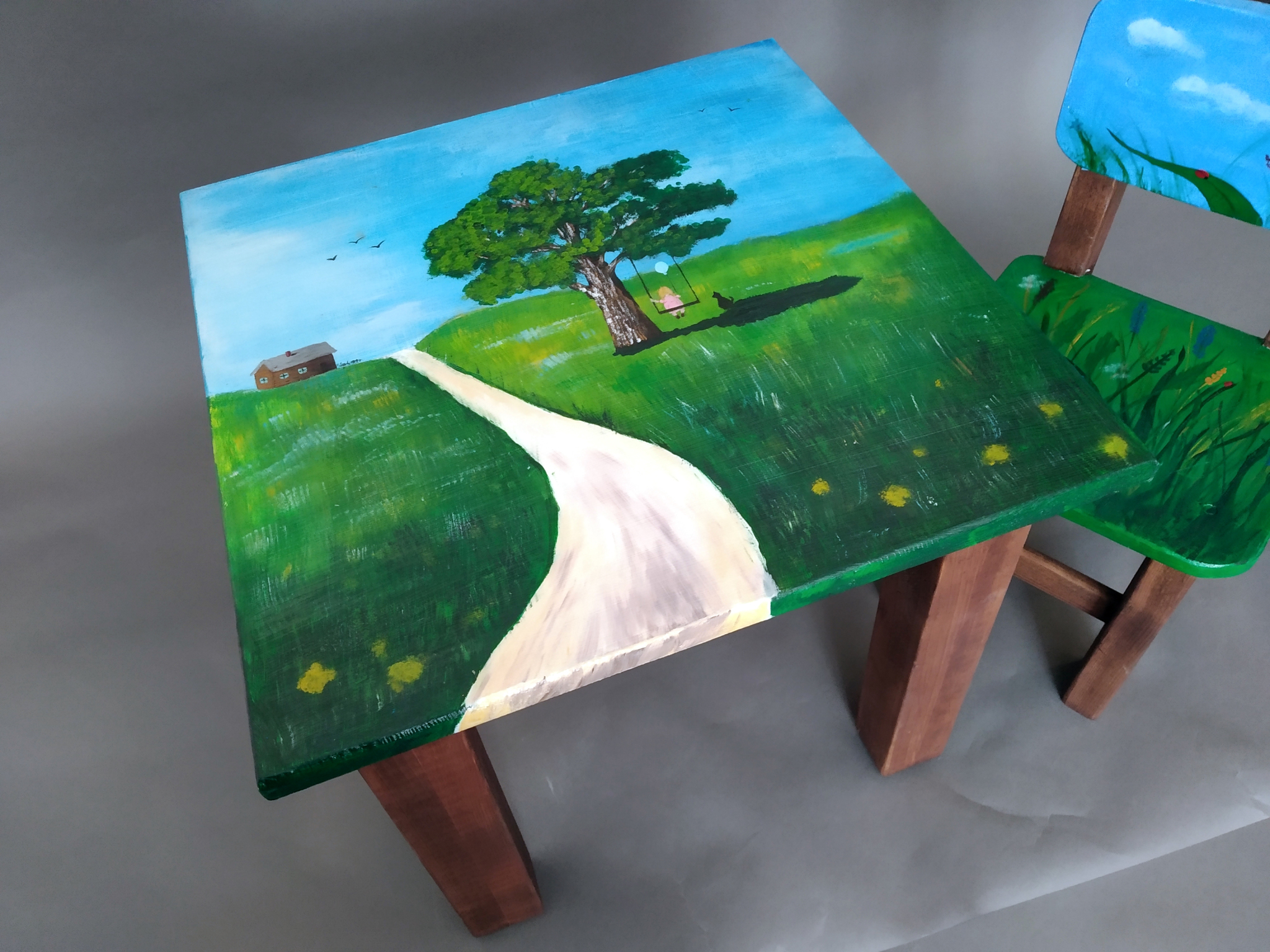 Children's furniture with acrylic painting - My, With your own hands, Furniture, Acrylic, Longpost, Children's furniture, Needlework without process