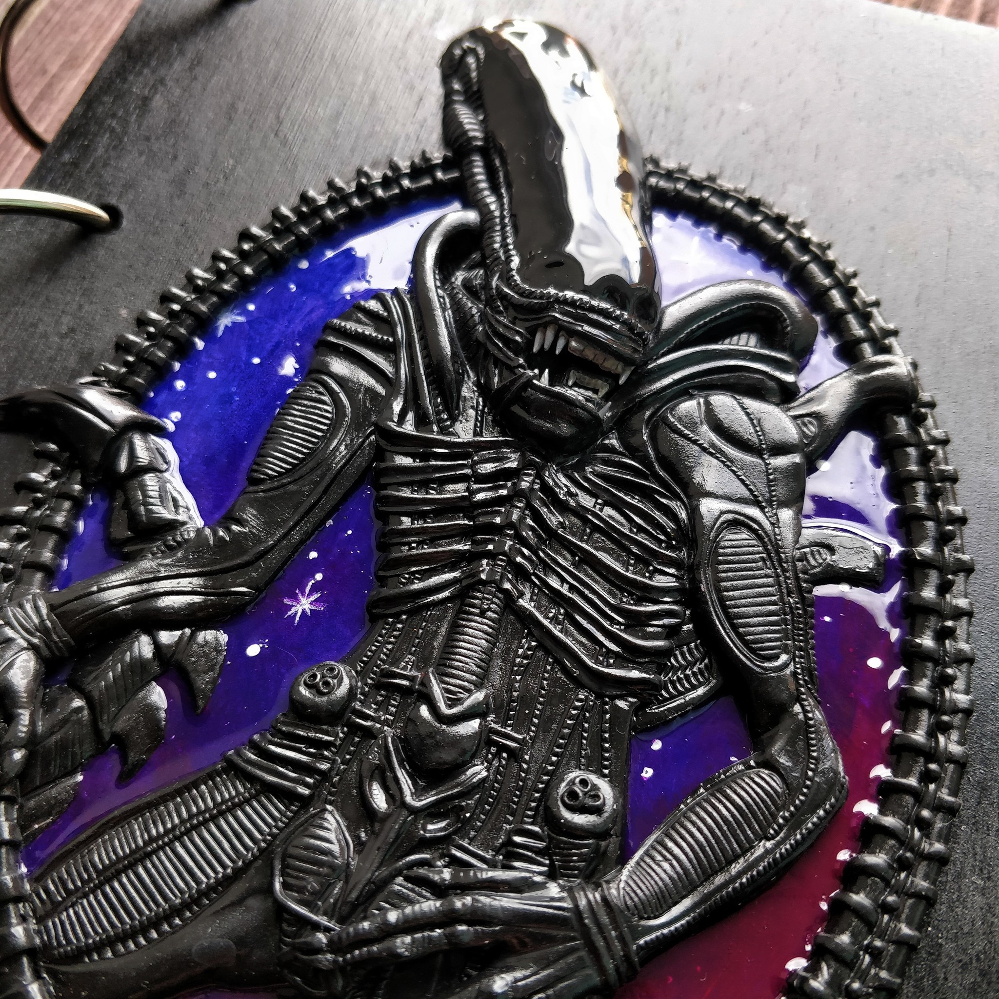 Sketchbook Xenomorph - My, Polymer clay, Handmade, Xenomorph, Stranger, Alien movie, Notebook, Sketchbook, Video, Longpost, Needlework without process