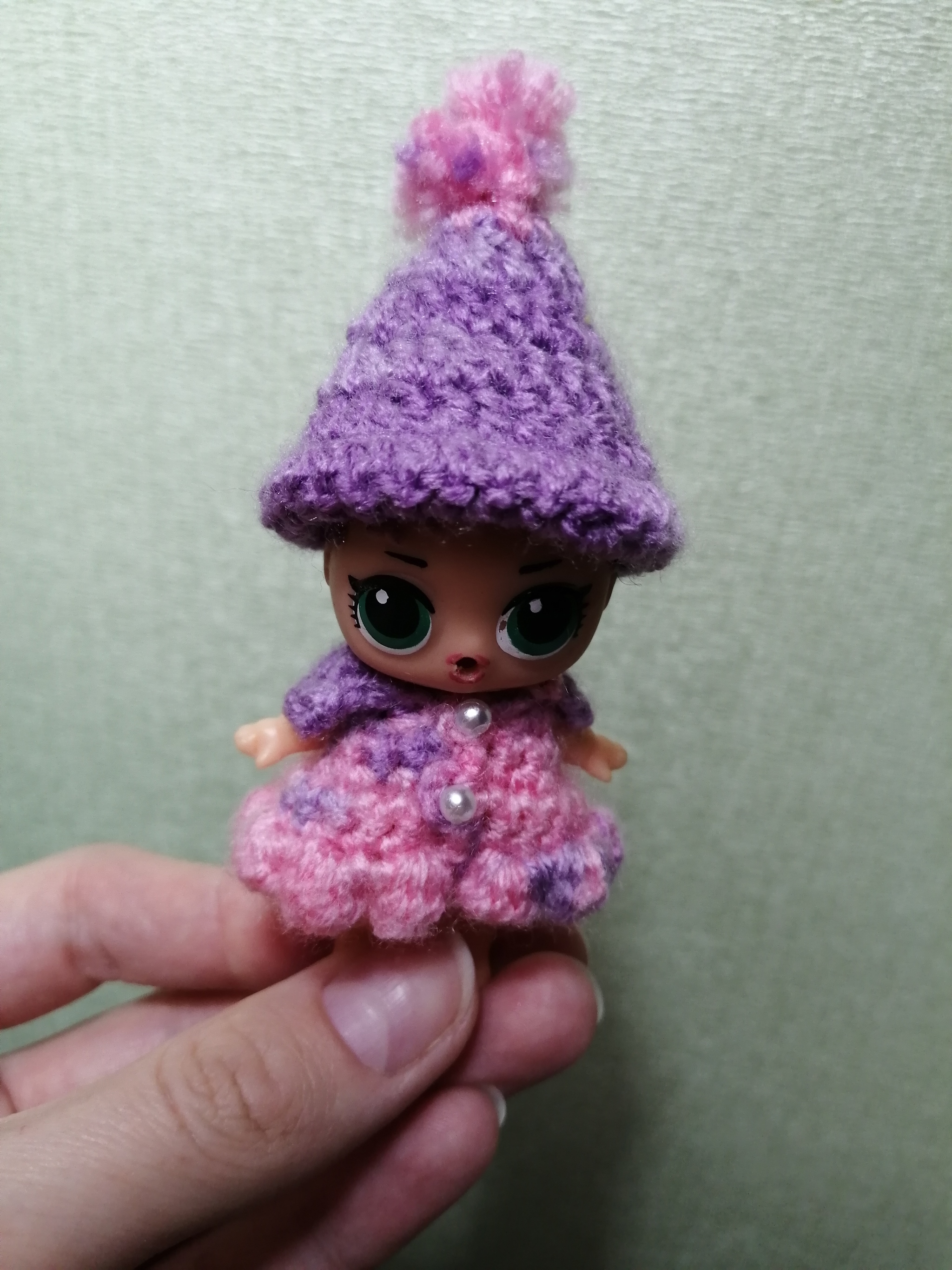 Dressed up - My, Needlework without process, Needlework, Lol doll, Clothes for dolls, Crochet, Longpost