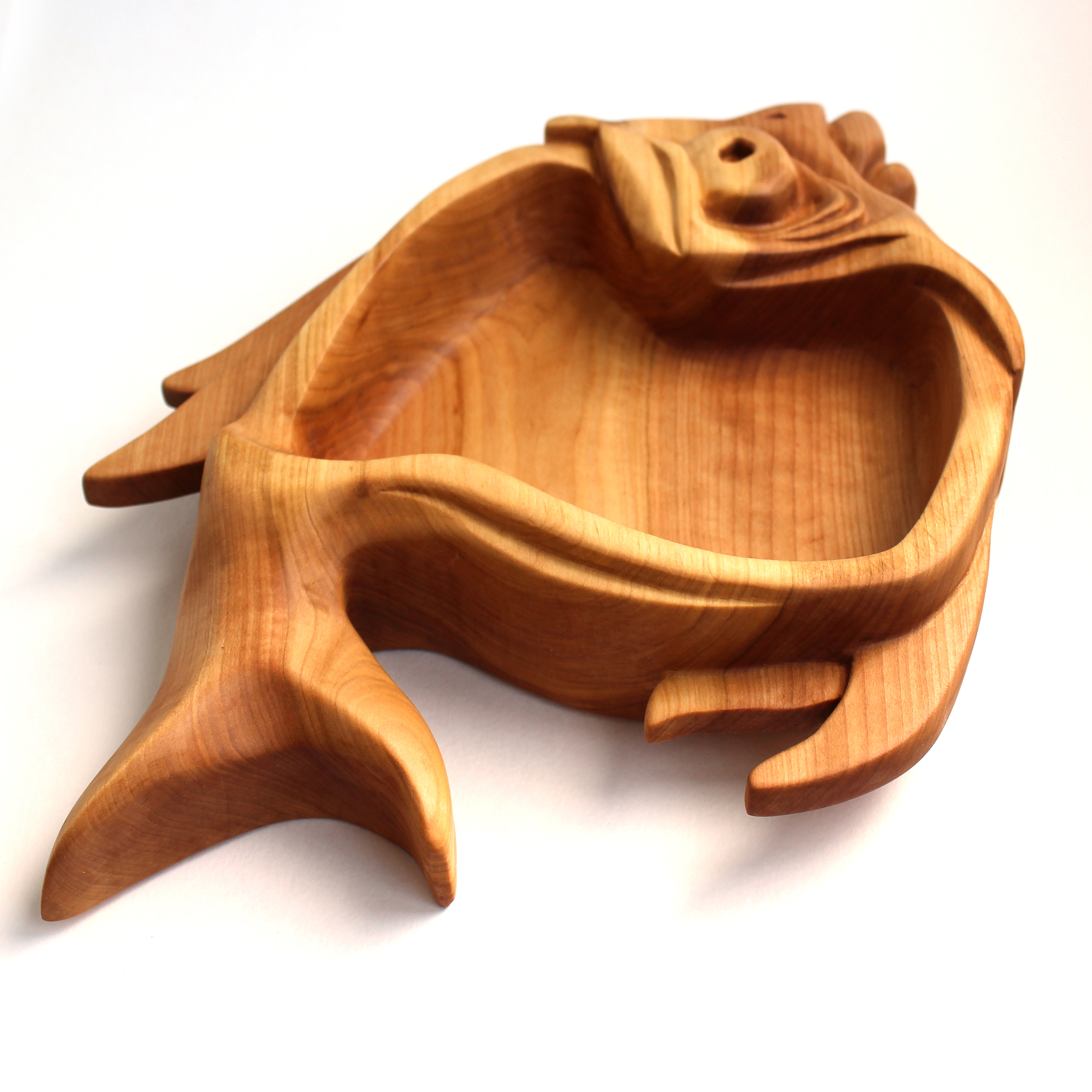 Wooden plate in the shape of a fish - My, Wood carving, Needlework without process, With your own hands, Plate, A fish, Longpost