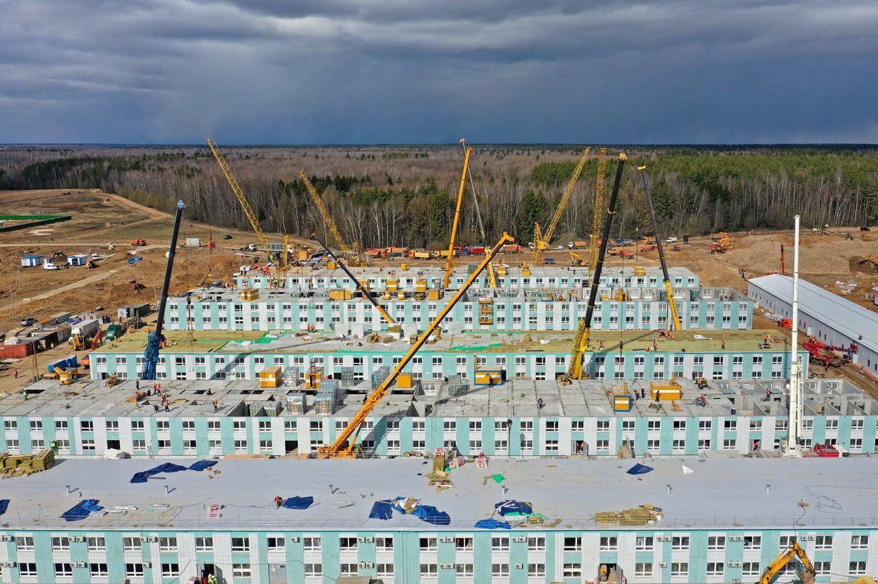 Personnel for the construction of the Hospital complex in New Moscow - Coronavirus, New Moscow, Hospital, Building, Longpost