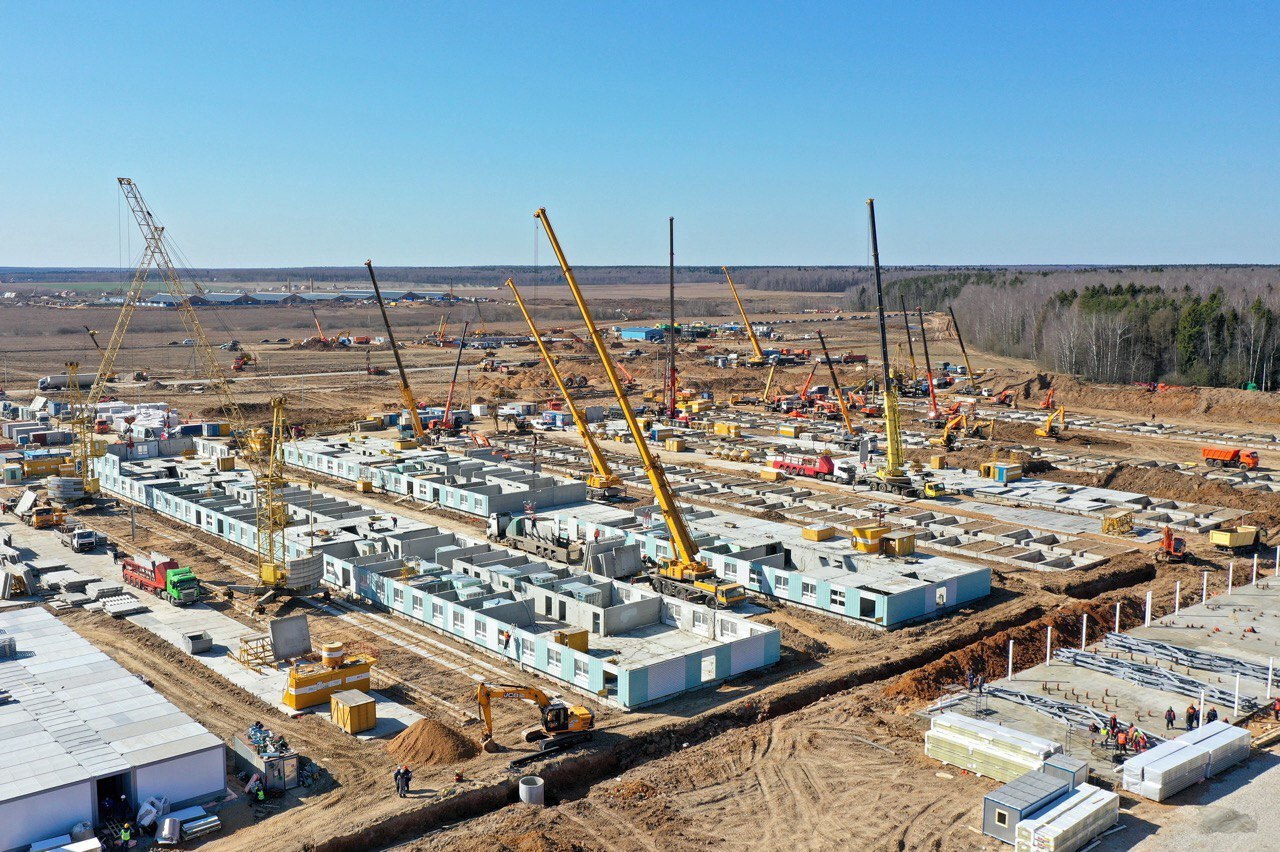 Personnel for the construction of the Hospital complex in New Moscow - Coronavirus, New Moscow, Hospital, Building, Longpost