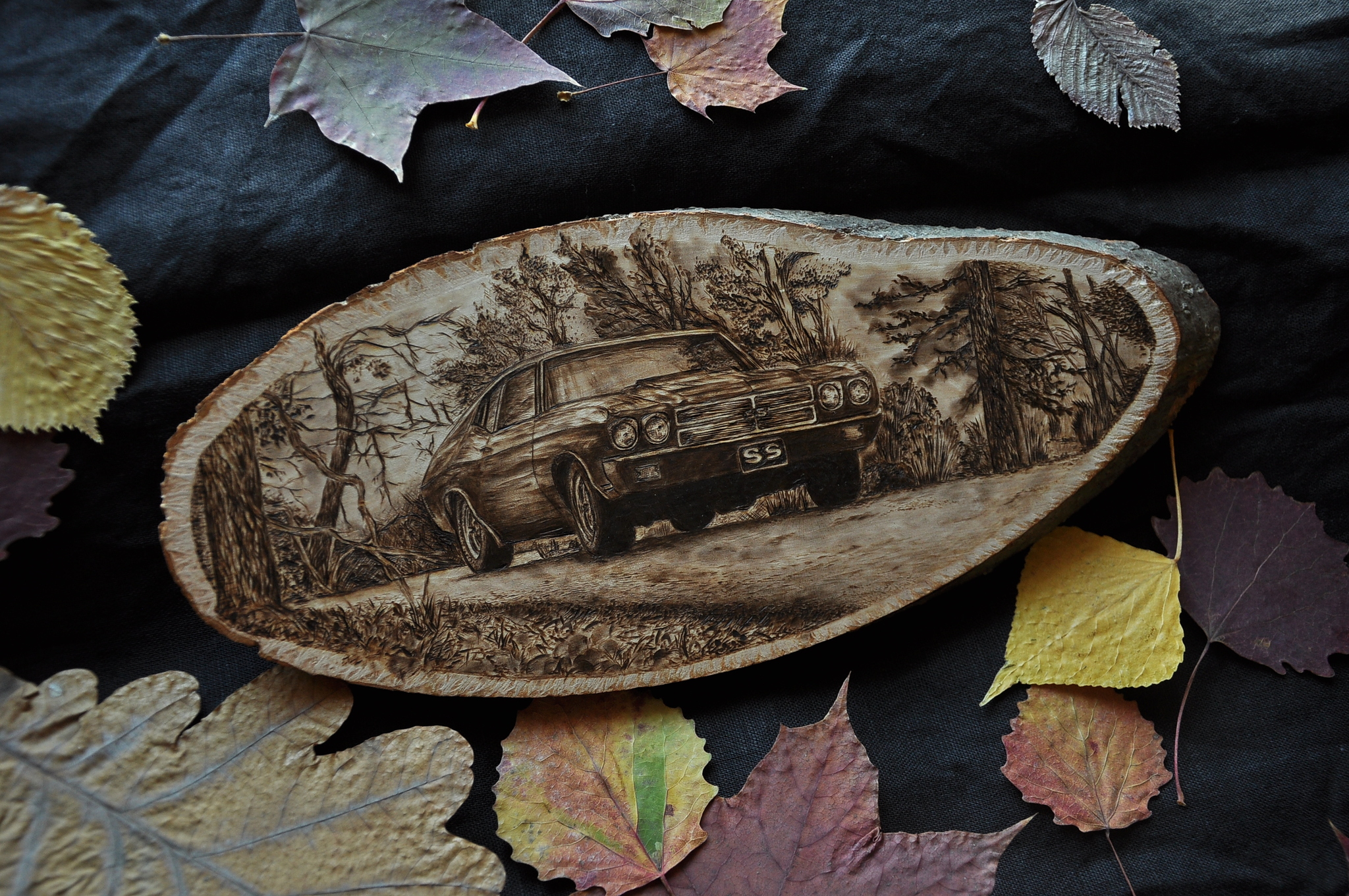 Pyrography. Chevrolet 1970 - My, Chevrolet, Pyrography, Muscle car, Old school, Car, 1970, Needlework with process, Video