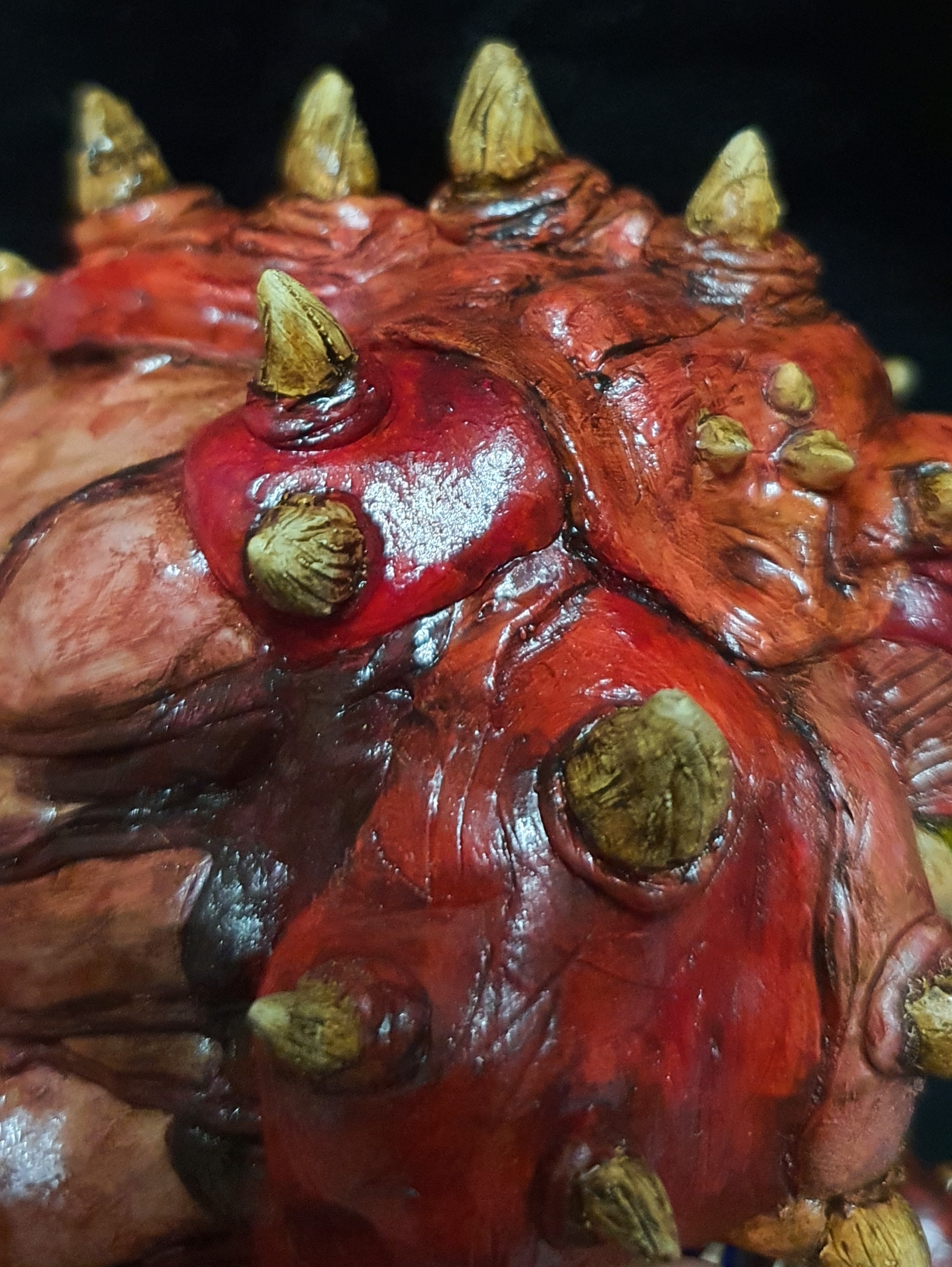 Cacodemon made of polymer clay - My, Doom, Polymer clay, Acrylic, Monster, Needlework without process, Longpost, Kacodemon (Doom)