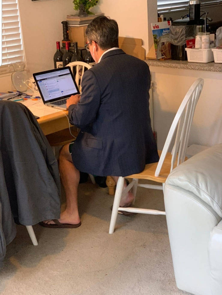 Remote work - Remote work, Underpants, Jacket, The photo, Microsoft Teams