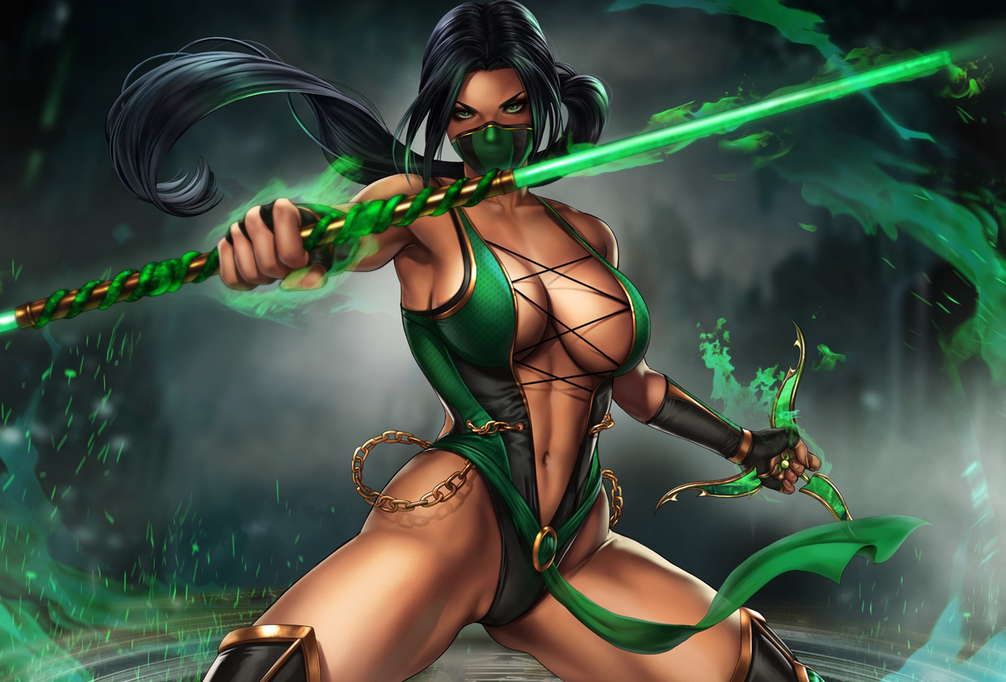 Jade - NSFW, Art, Mortal kombat, jade, Girls, Erotic, Game art, Boobs, Dandonfuga