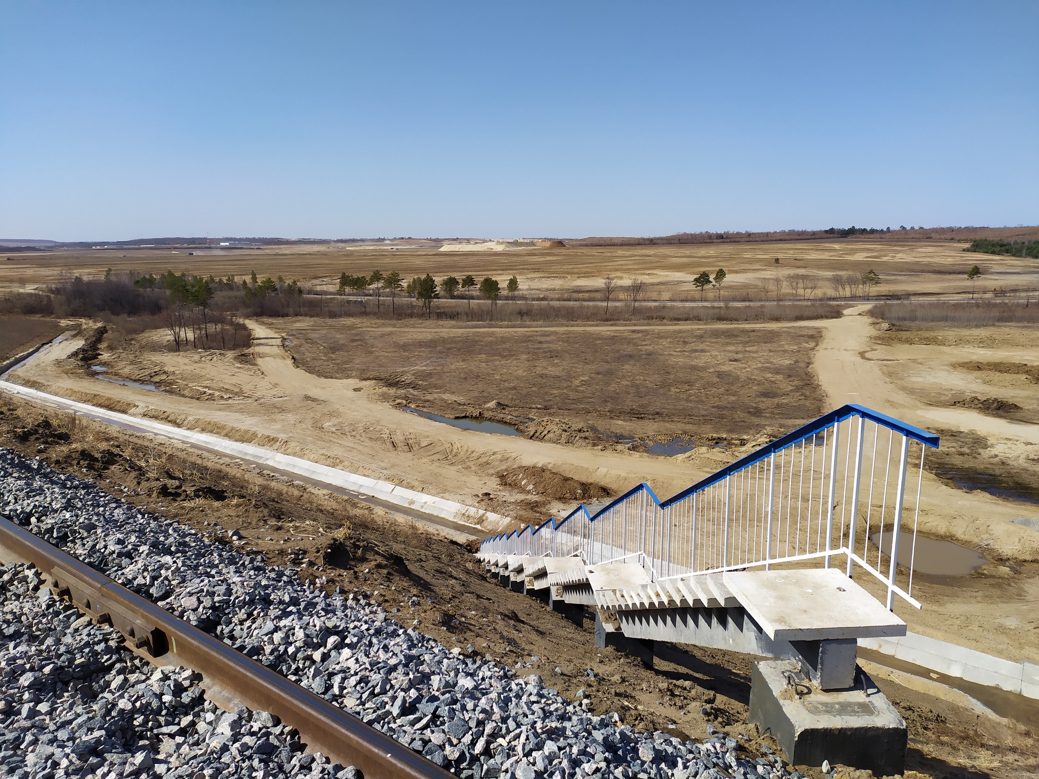 Great Amur Wall - My, Embankment, Railway, Height, Amur region, stairway to Heaven, Longpost