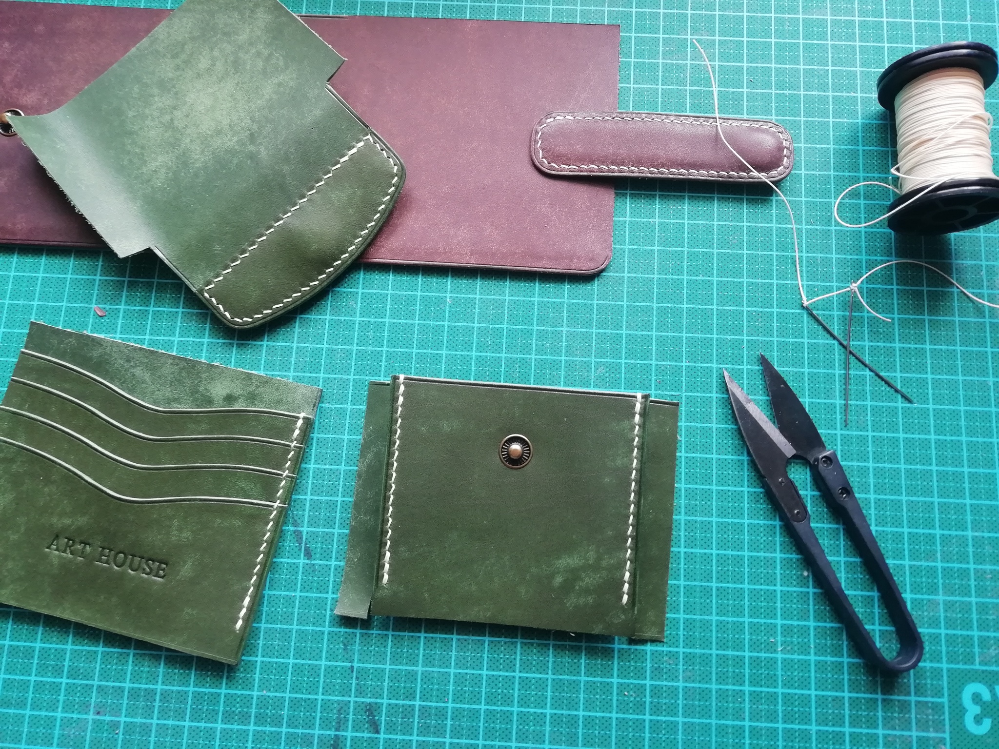 DIY classic leather wallet - My, Longpost, Leather products, Handmade, Needlework with process, Wallet