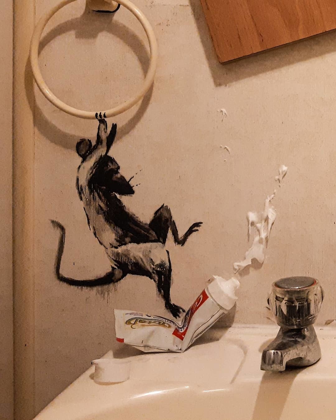 Banksy created an art piece on the theme of self-isolation - Banksy, Self-isolation, Epidemic, Images, Coronavirus, Longpost, Rat