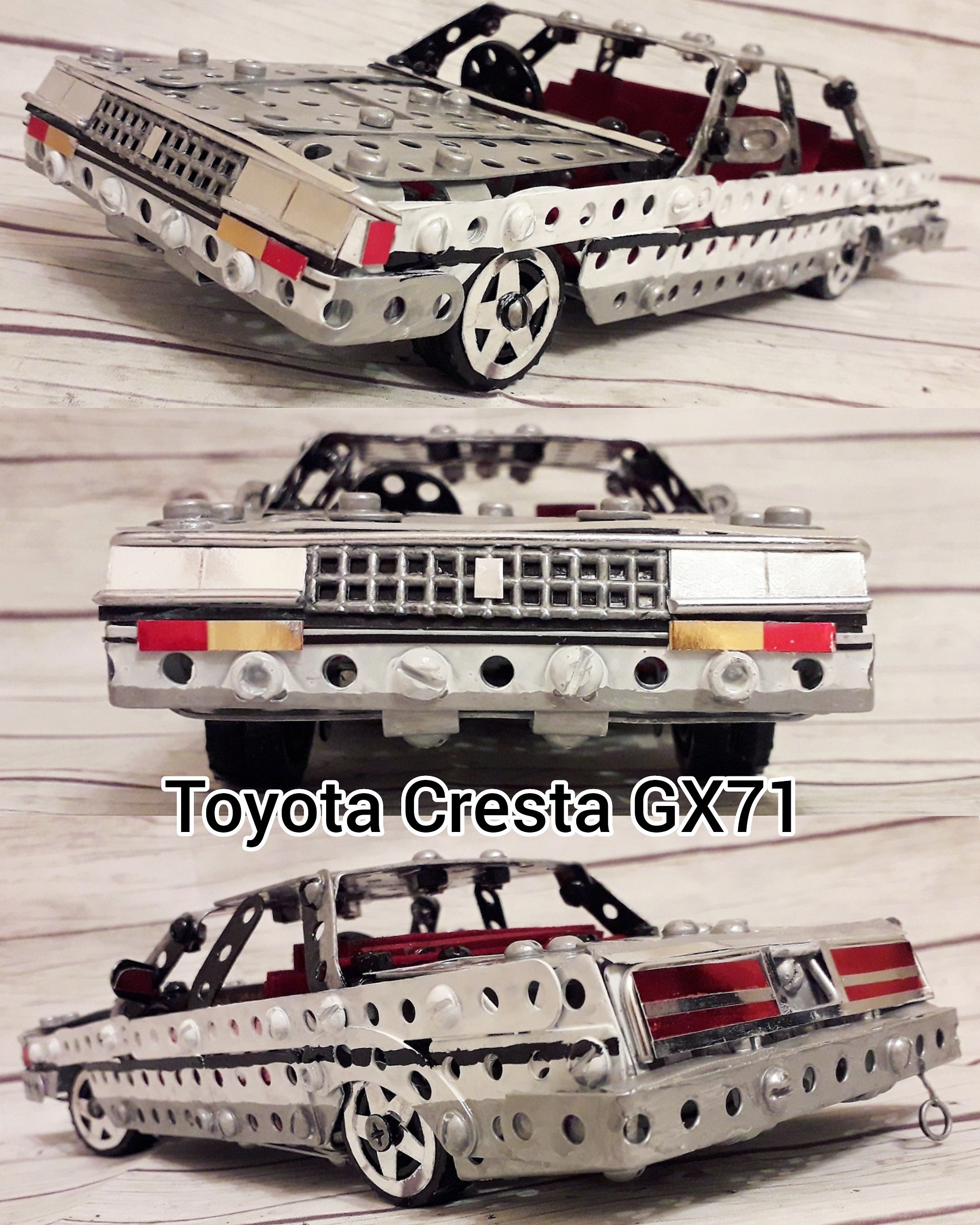 Toyota Cresta GX71 from a metal construction set - My, Toyota, Toyota Cresta, Homemade, Modeling, Japan, With your own hands, Scale model