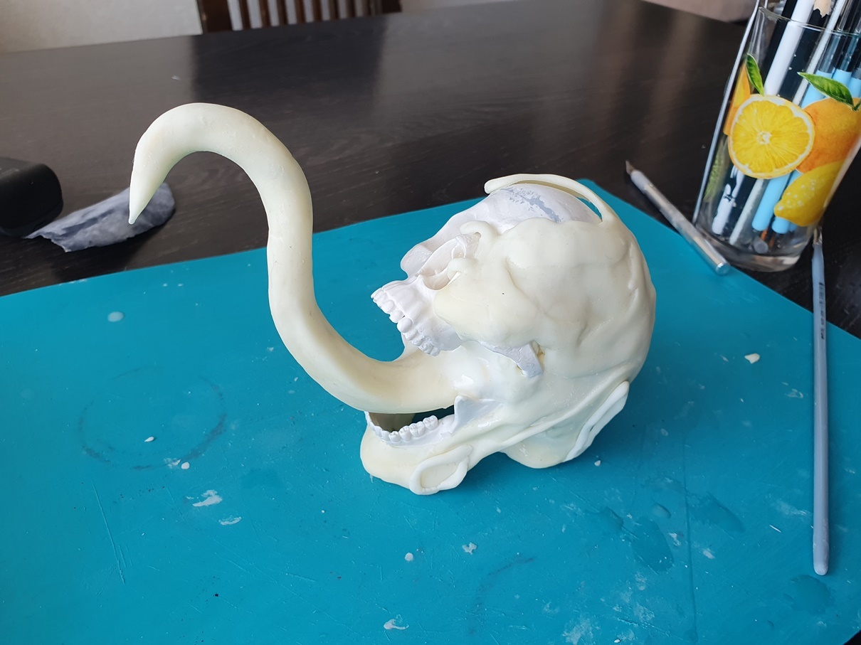 Upgrading a Chinese plastic skull to the skull of a dwarf Eddie Brock (Venom). Schizophrenic story with pictures. 1 part - My, Venom, Needlework with process, Humor, Longpost