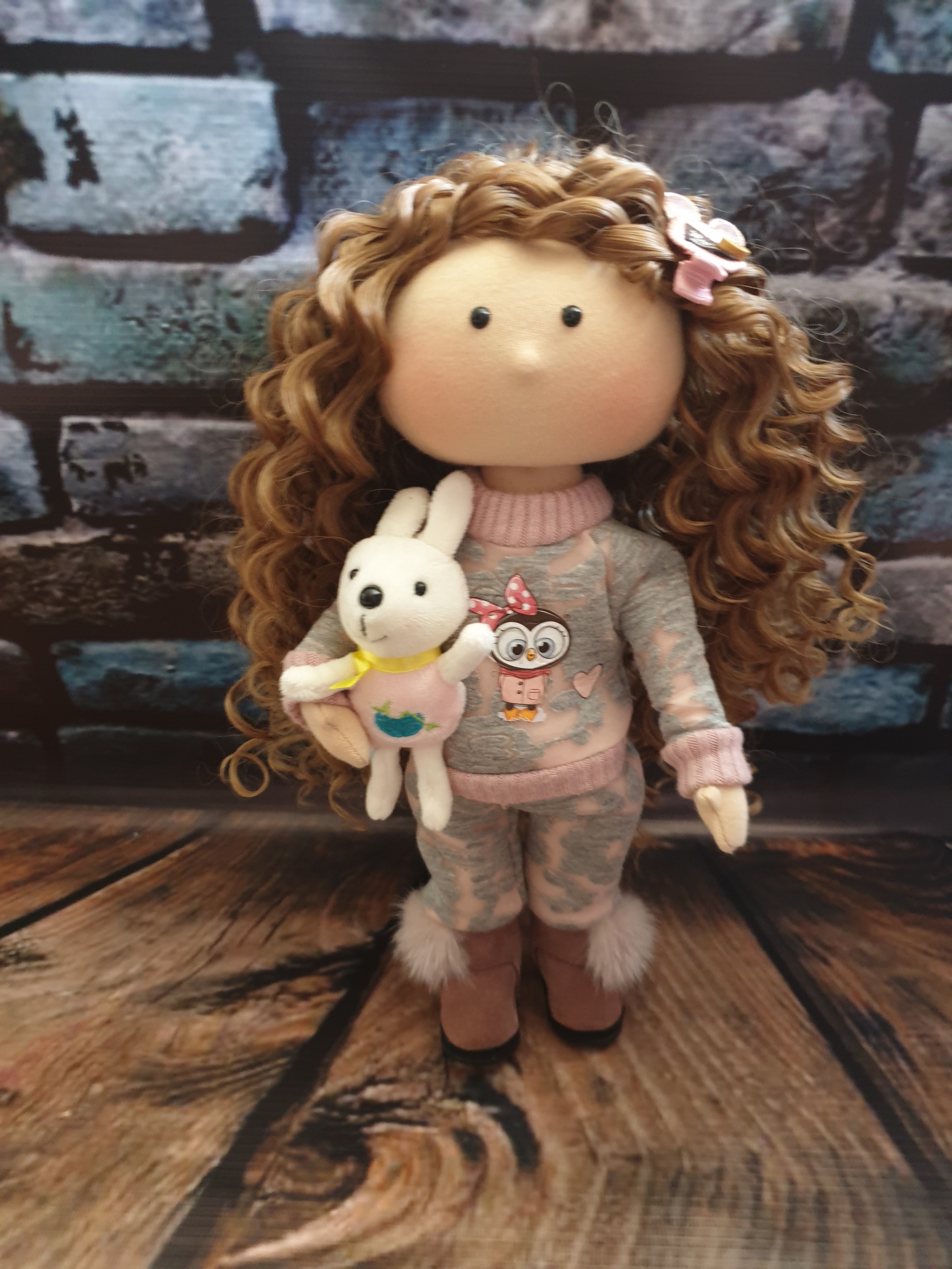 Handmade doll - My, Toys, Soft toy, Handmade, With your own hands, Doll, Textile doll, Needlework without process, Longpost