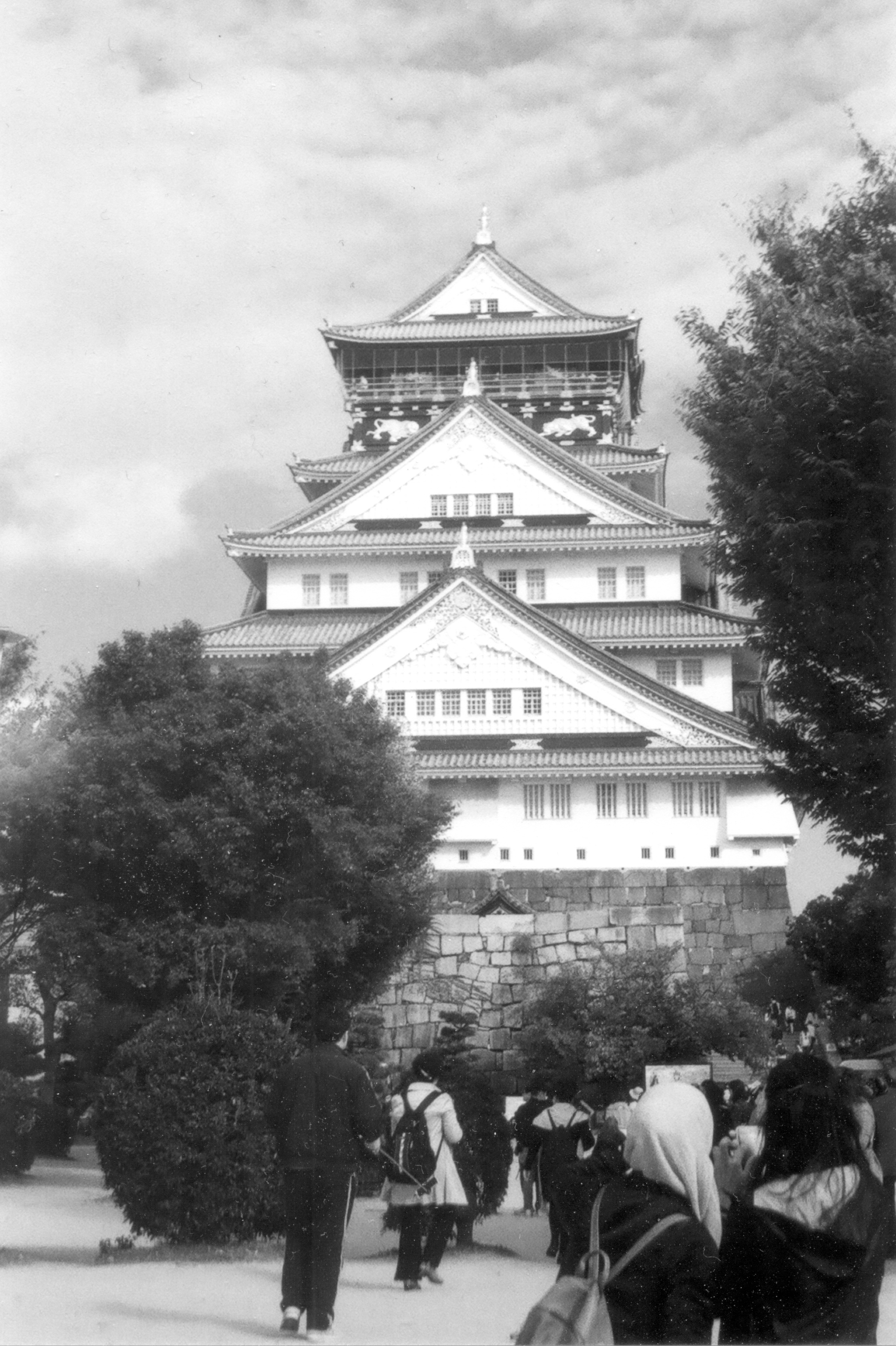 Castle, wheel, tower (Osaka, Japan) - My, Japan, Osaka, Lock, Ferris wheel, Tower, Панорама, Longpost