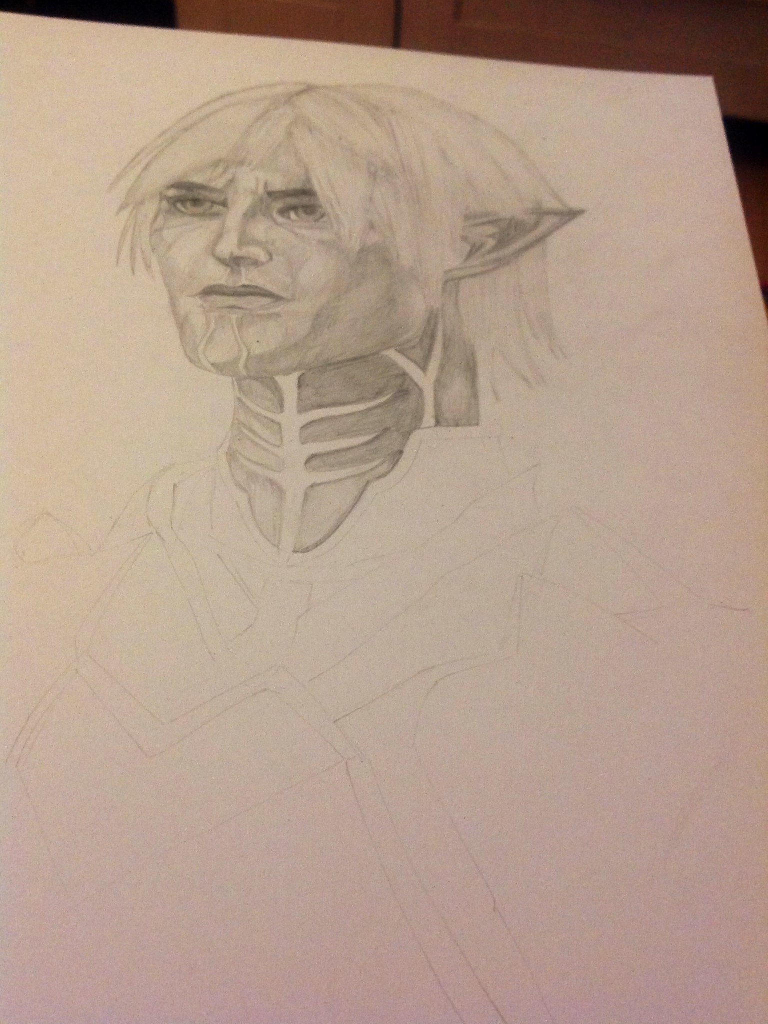 It was a good time - My, Pencil drawing, Drawing, Dragon age, Dragon age 2, Fenris, Sketch