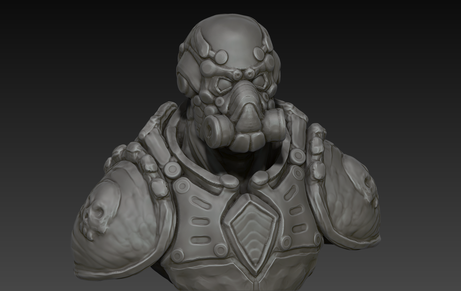 Daytime draft, I tried to make a mix of 40k and 30k, I will further develop the idea - My, Warhammer 40k, Warhammer, Warhammer 30k, Zbrush