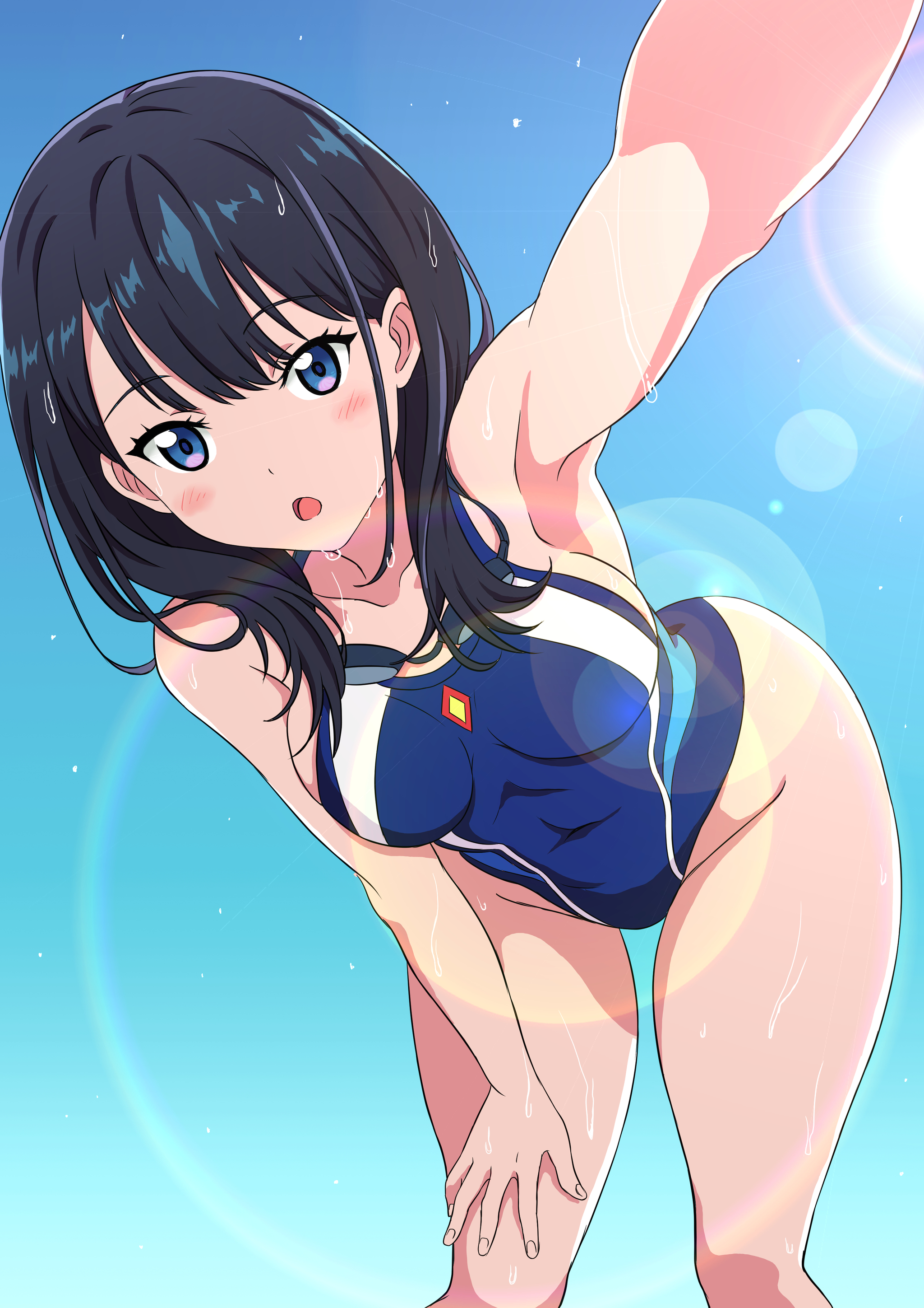 Rikka - Anime, Anime art, SSSS Gridman, Takarada Rikka, Swimsuit