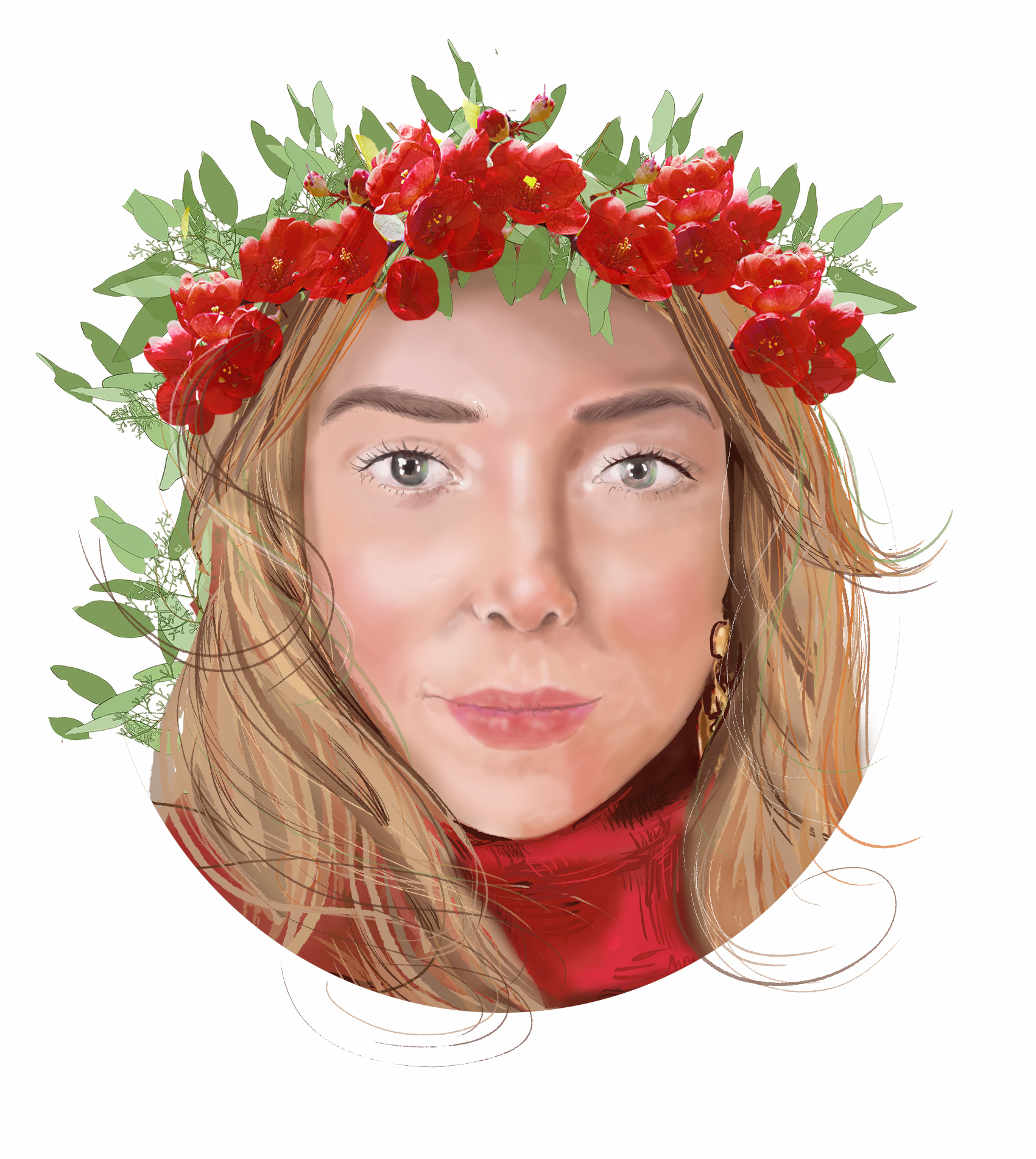 My first portrait on a tablet - My, Portrait, First job on a tablet, Longpost