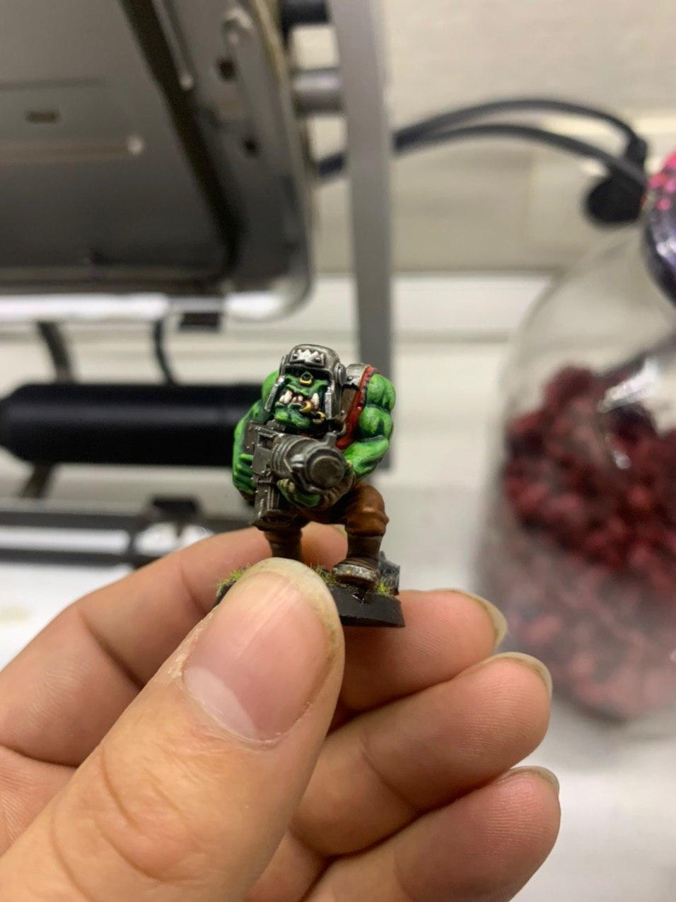 Returned to painting minek - My, Wh miniatures, Warhammer 40k, Modeling, Orcs, Longpost