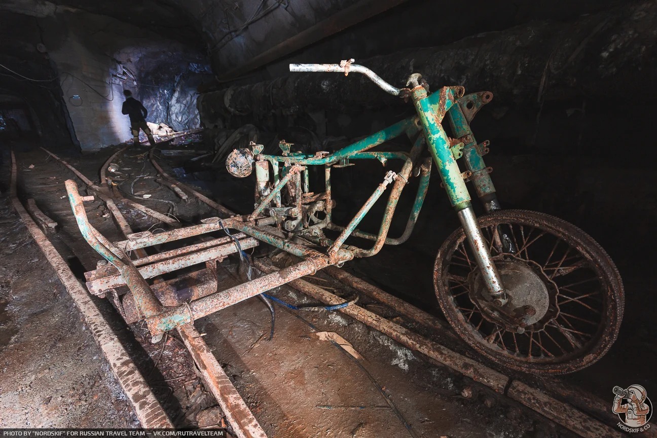 Where did you come from here? I went down 100 meters to the second horizon of the mine and found a “motorized tire” from a Ural motorcycle - My, Abandoned, Ural motorcycle, Motorized rubber, Longpost, Moto