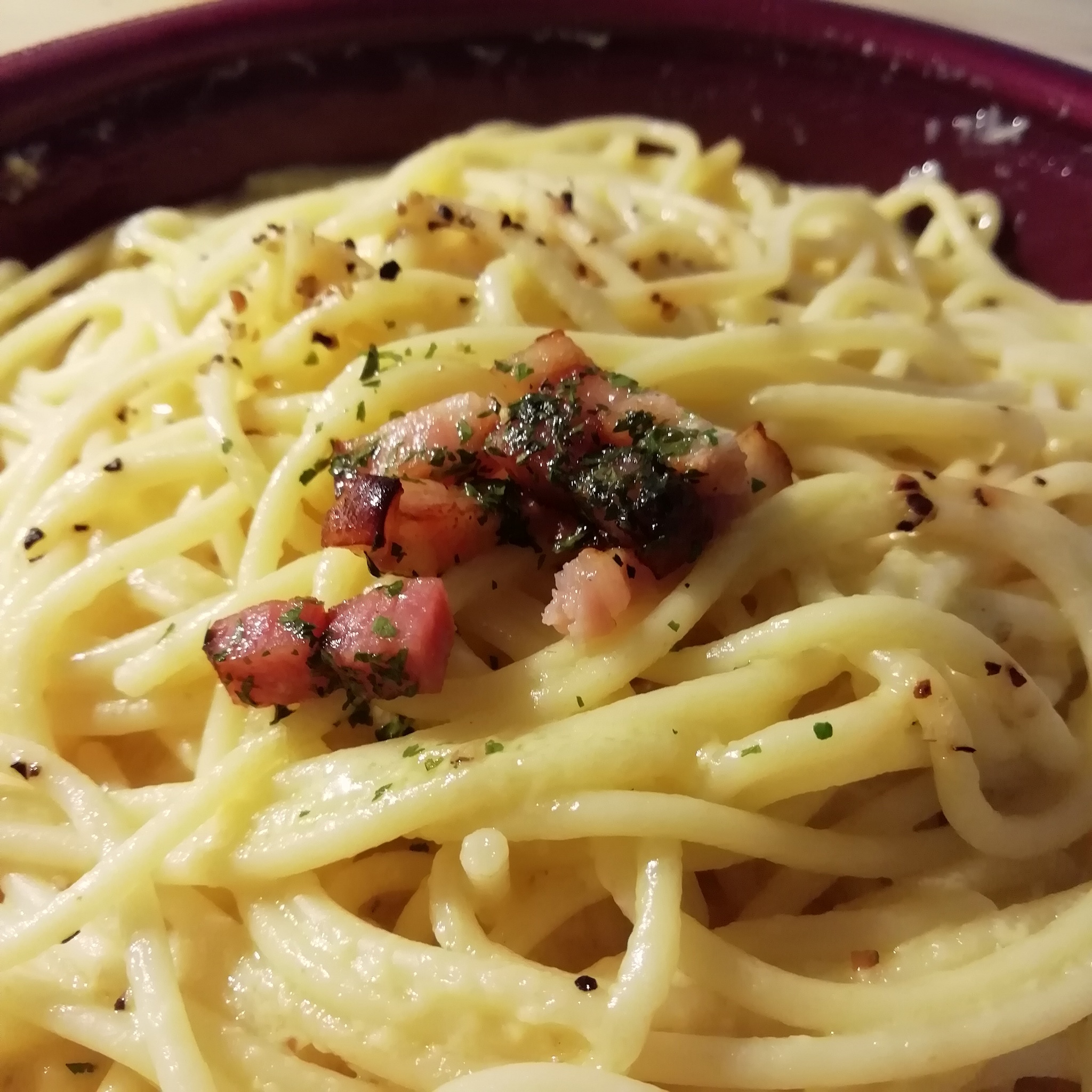 Pasta carbonara with bacon from 7eleven - My, Paste, Pasta, Japan, Food