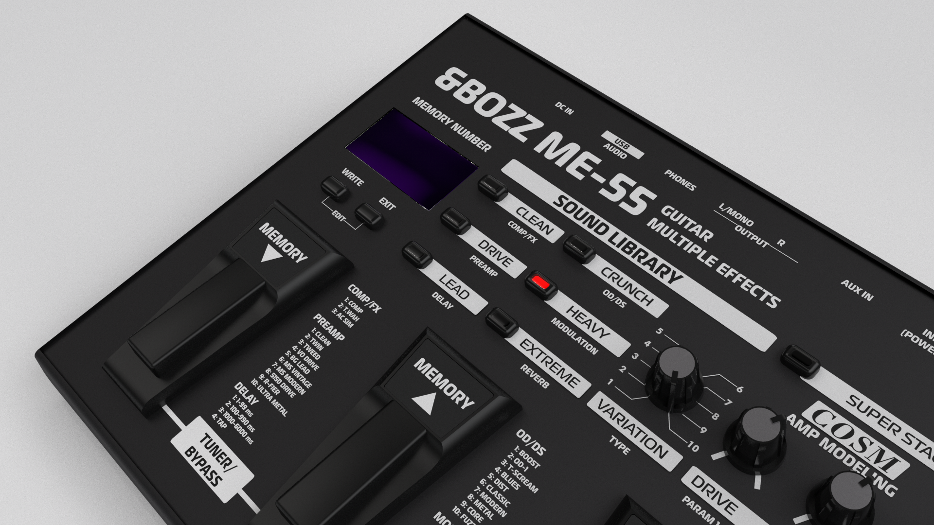 Guitar processor model in Cinema 4D - My, Cinema 4d, 3D, Guitar Processor, Redshift, 3D modeling, Longpost