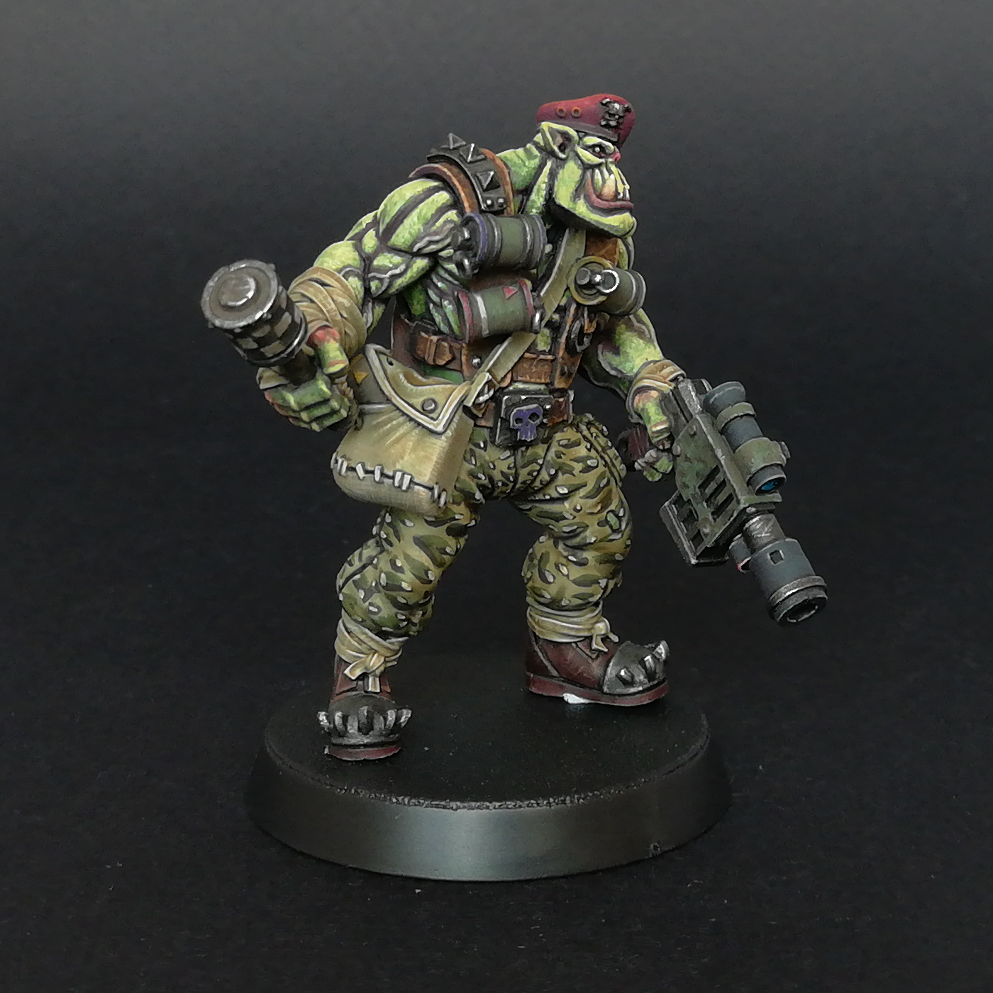 Orc #1 - My, Painting miniatures, Wh miniatures, Wh painting, Warhammer 40k, Orcs, Hobby, Longpost