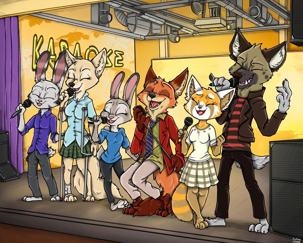 Karaoke with friends - Zootopia, Judy hopps, Nick wilde, Karaoke, Ziegelzeig