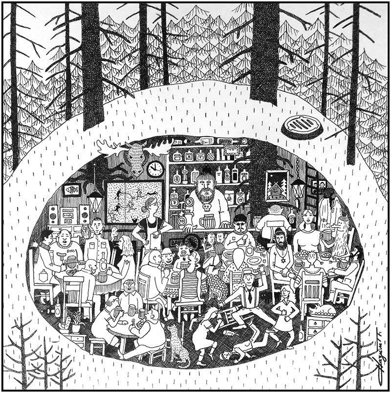 Underground bar Anthill - My, Drawing, Graphics, Bar, Evil spirits, Fun