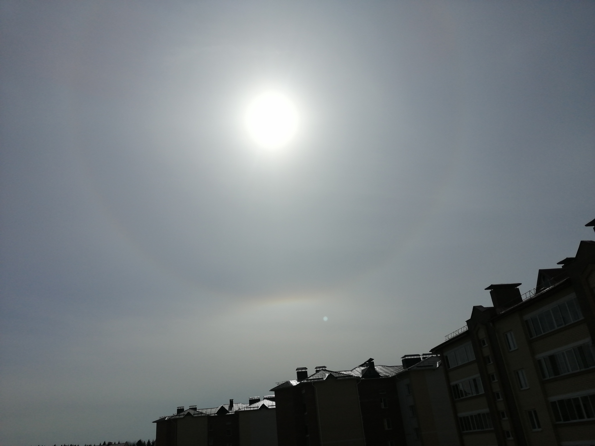 solar halo - My, The sun, Halo, UFO, What's this?, No rating, Longpost