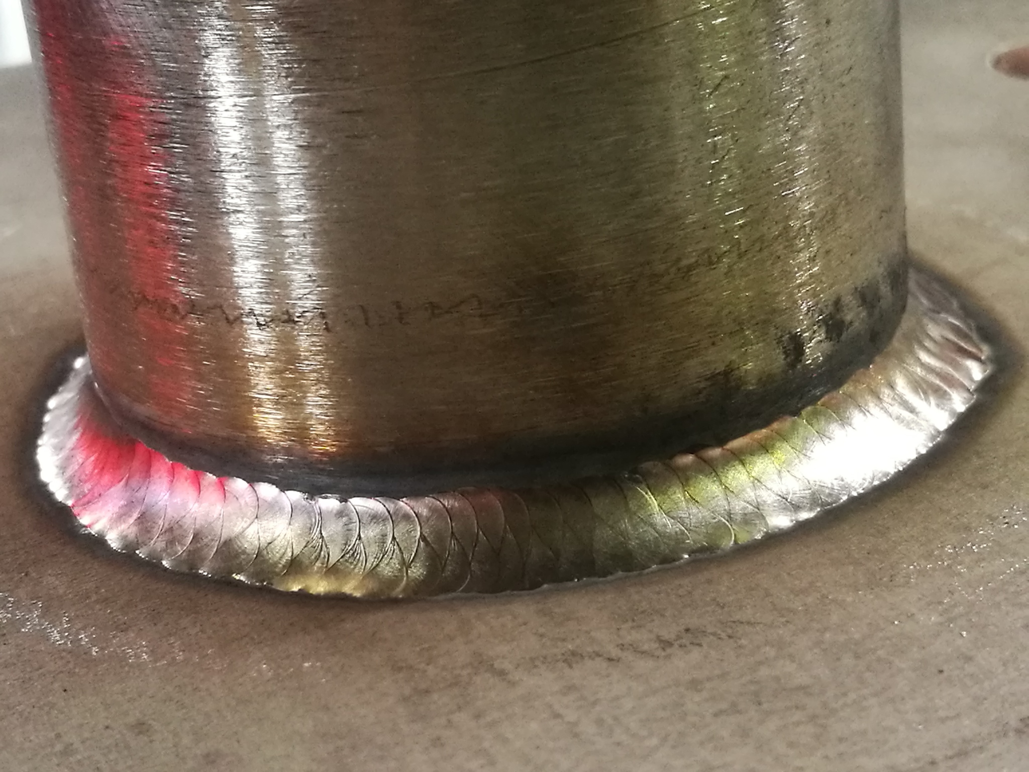 Stainless steel, 100 ampere, additive 2.4 - Argon welding, Welding