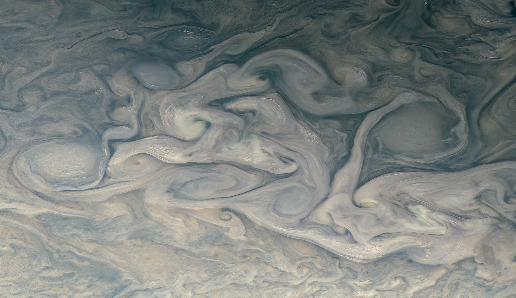 Bizarre shapes and bright colors of Jupiter's atmosphere in Juno images - Jupiter, Juno, Space, Longpost