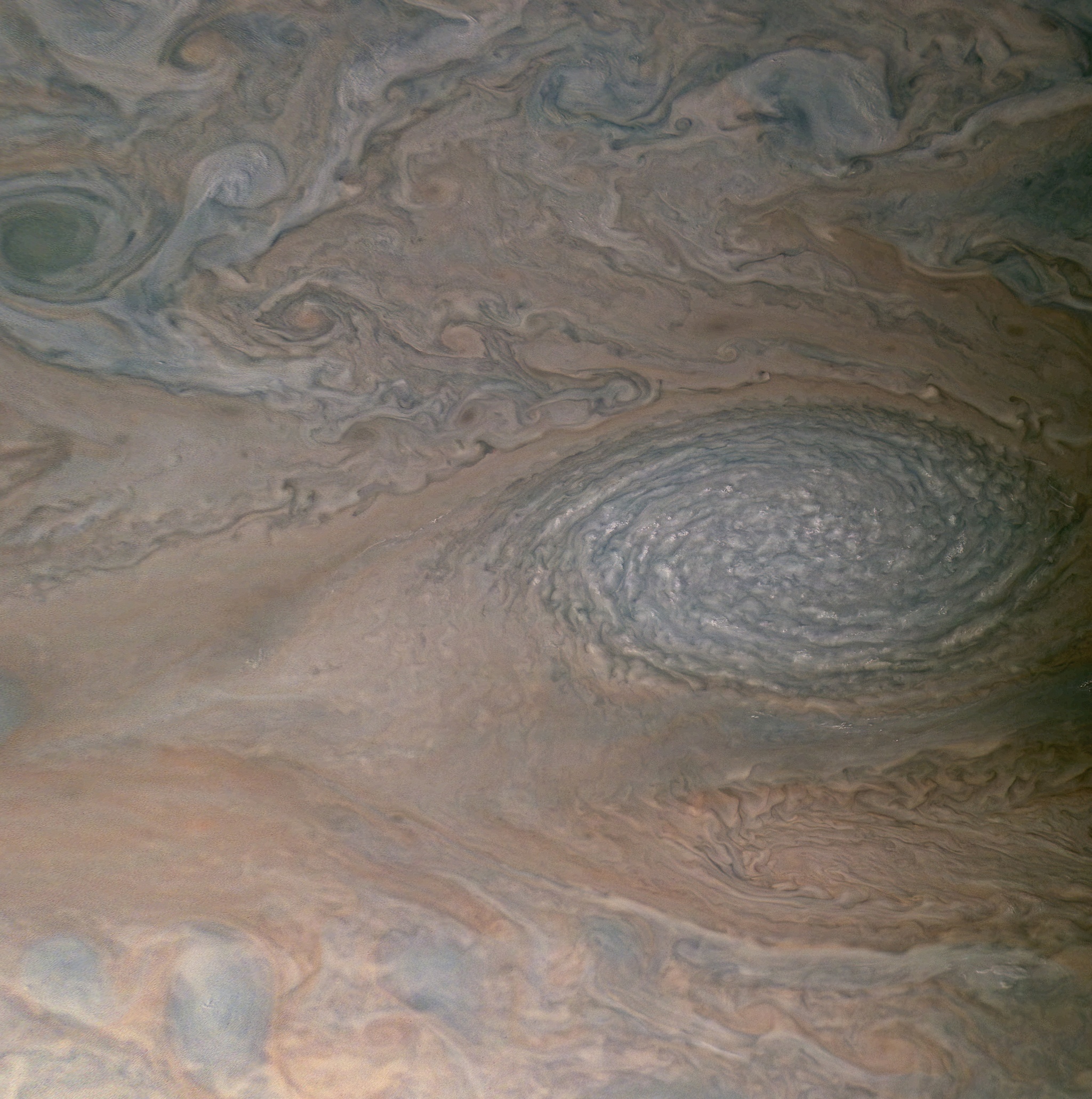 Bizarre shapes and bright colors of Jupiter's atmosphere in Juno images - Jupiter, Juno, Space, Longpost