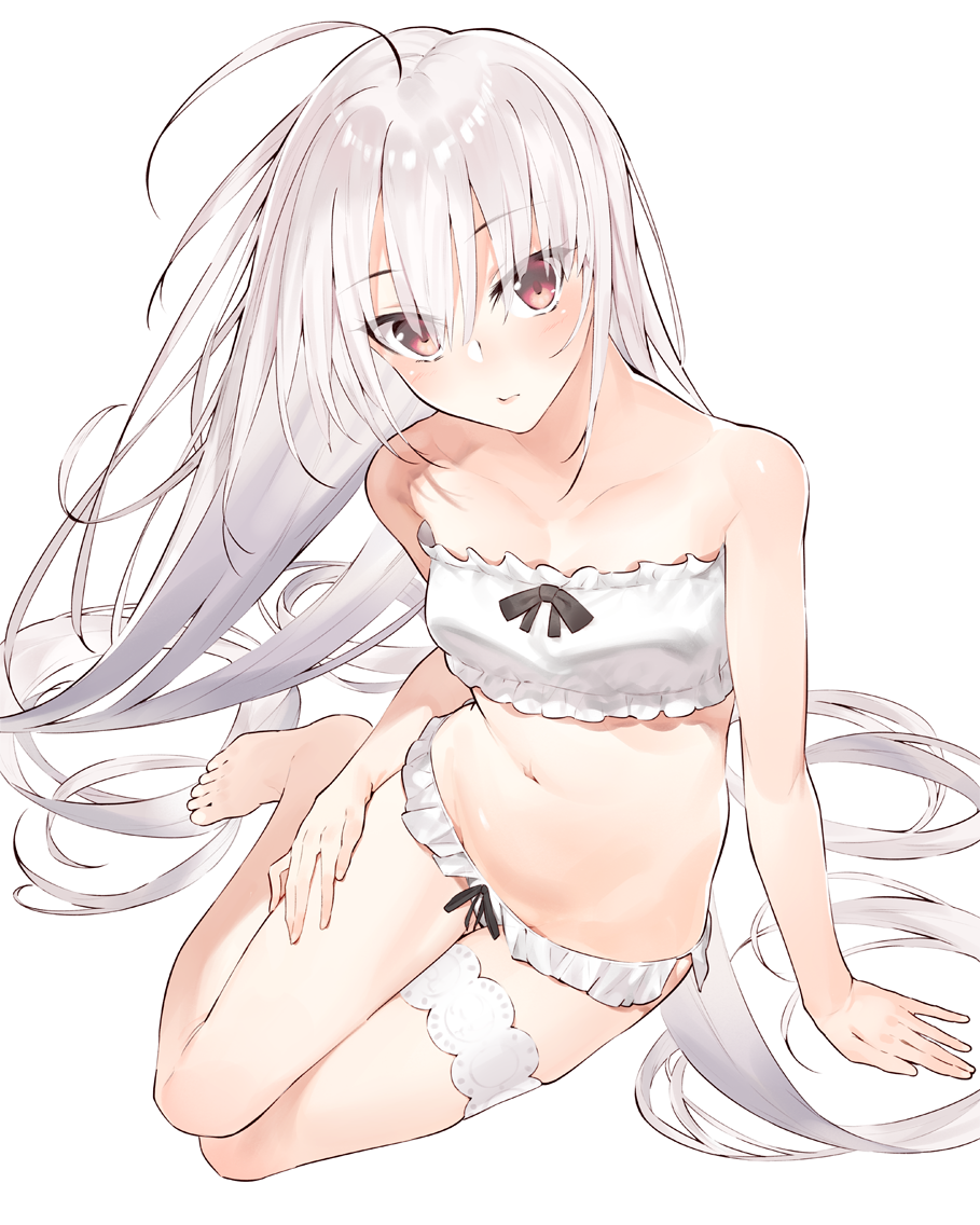 White hair - NSFW, Аниме, Anime Art, Original Character, Белые волосы, Нижнее белье, Купальник, Попа, Грудь, Длиннопост