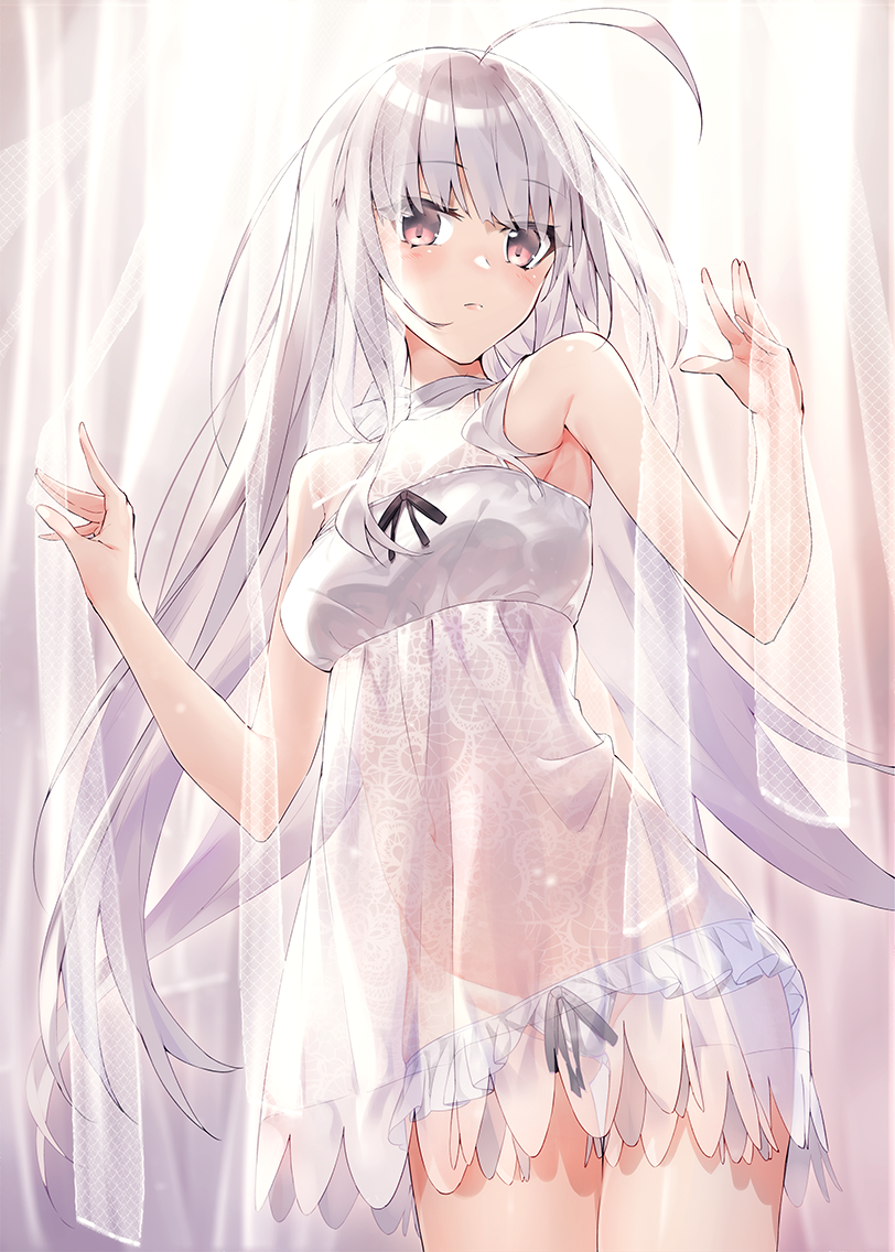 White hair - NSFW, Аниме, Anime Art, Original Character, Белые волосы, Нижнее белье, Купальник, Попа, Грудь, Длиннопост