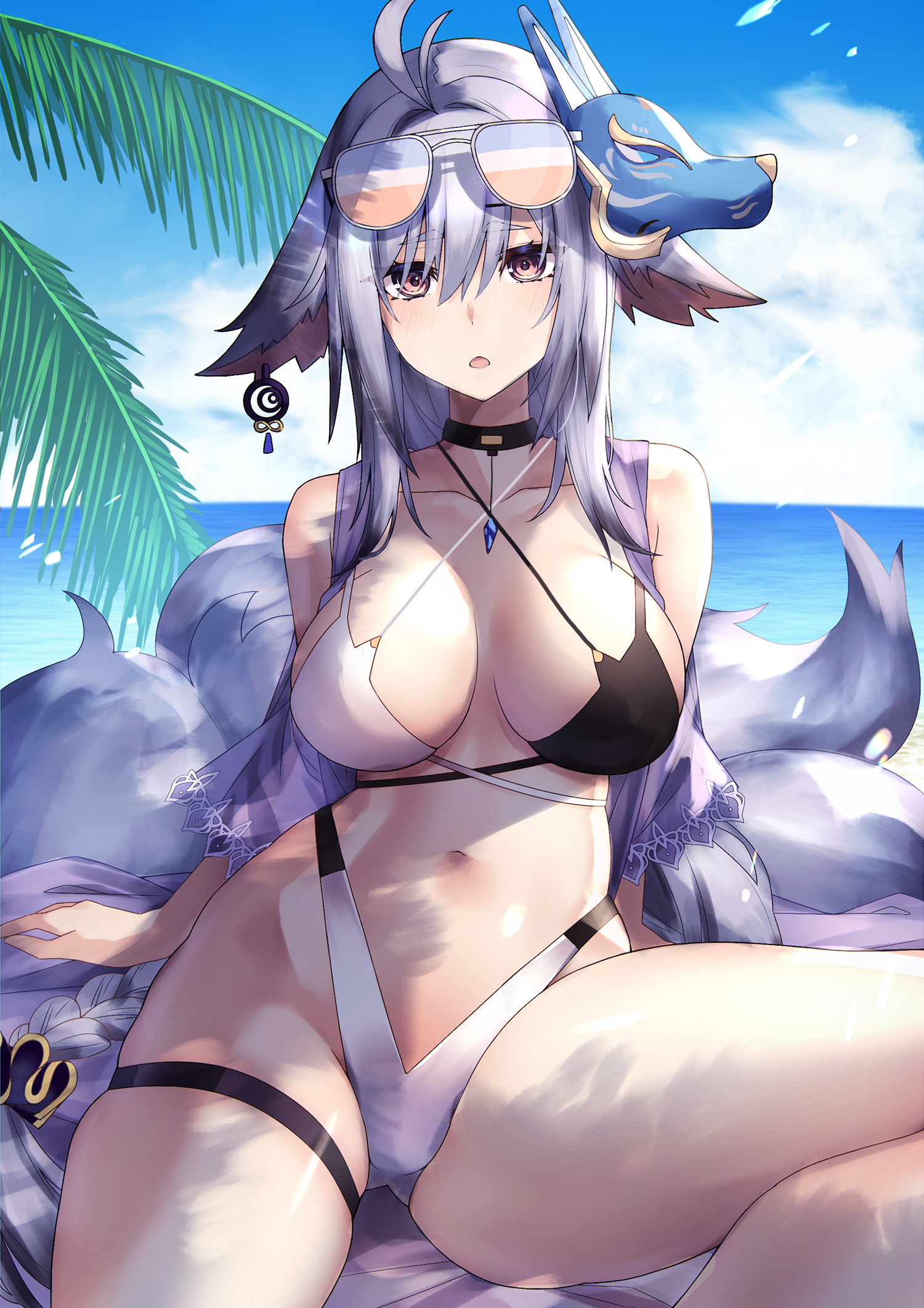 Tosa - NSFW, Anime, Anime art, Azur lane, Tosa, Swimsuit, Breast, Animal ears