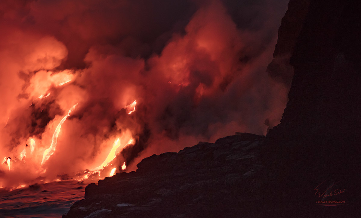 How we fried sausages in a volcano - My, Hawaii, Volcano, Fire, Adventures, Travels, Video, Longpost, Kilauea Volcano