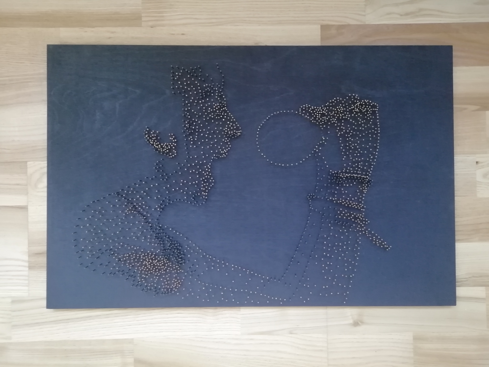 Rustem Bulatov using StringArt technique - My, With your own hands, Art, String Art, Lumen, Needlework with process, Portrait, Crooked hands, Longpost