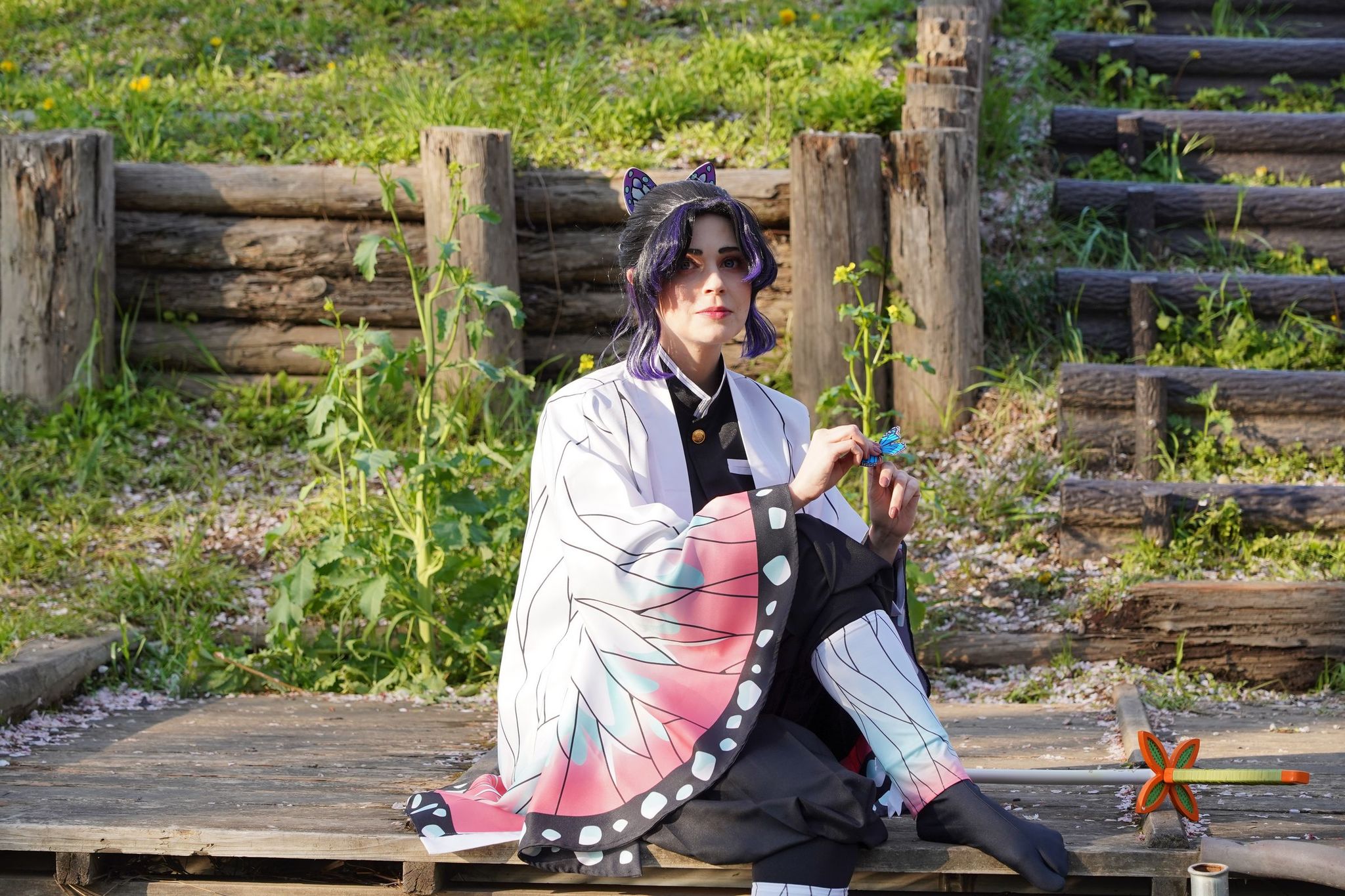 Kochou Shinobu cosplay in cherry blossoms - My, Russian cosplay, Faid Eyren, Kochou shinobu, Kimetsu no yaiba, Cosplay, Longpost