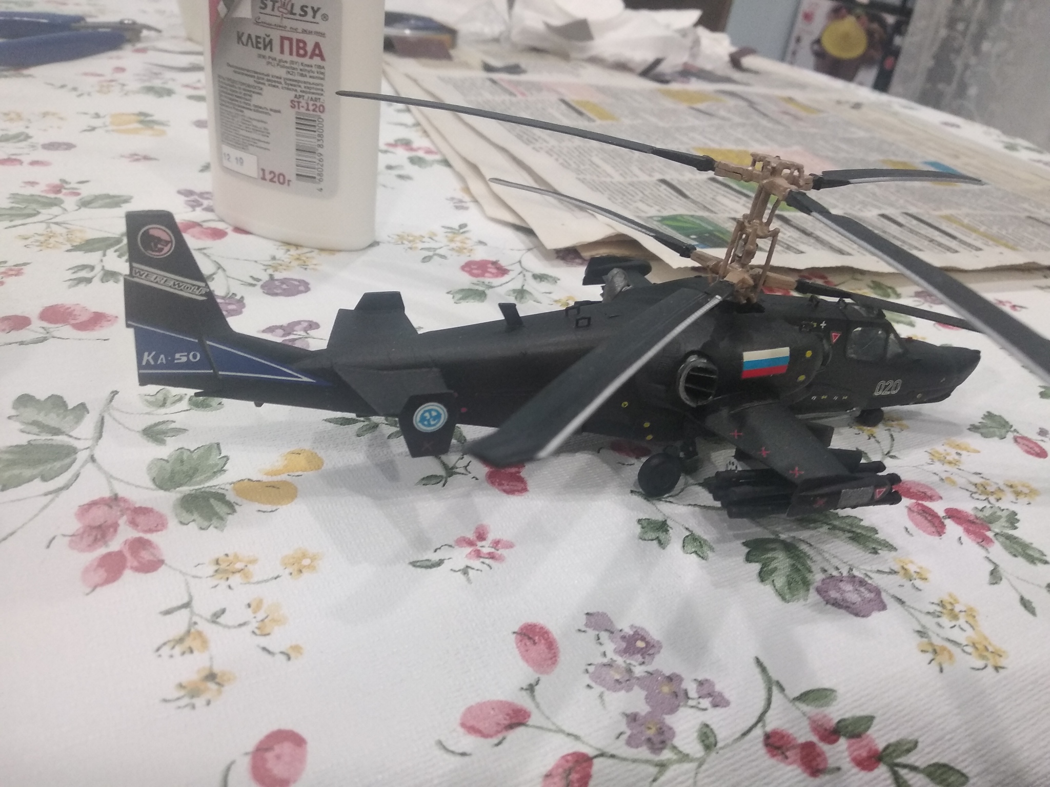 KA-50 ARMY ATTACK HELICOPTER from the star - My, Helicopter, Prefabricated model, Star, Longpost, Aircraft modeling, Aviation, Scale model, Models, Stars