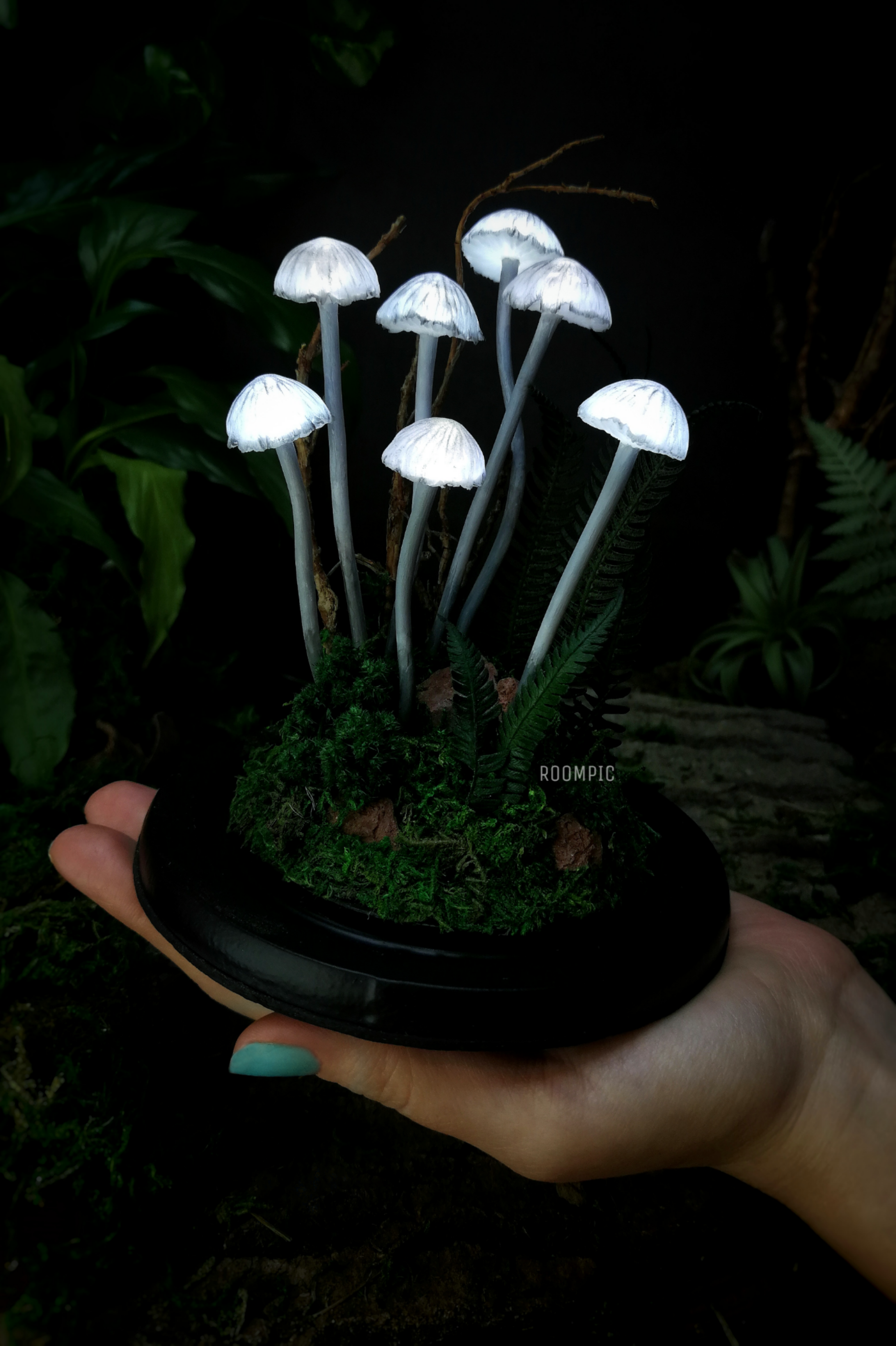 Glowing mushrooms, micro toadstools - My, Needlework without process, Handmade, Polymer clay, Mushrooms, Longpost