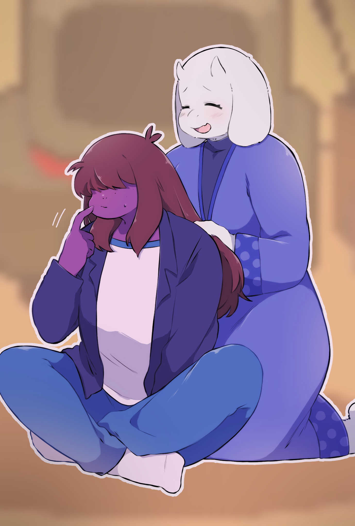 Полненькая Сьюзи и её друзья - Deltarune, Susie, Kris, Ralsei, Toriel, Полнота, Арт, Длиннопост, Noelle Holiday